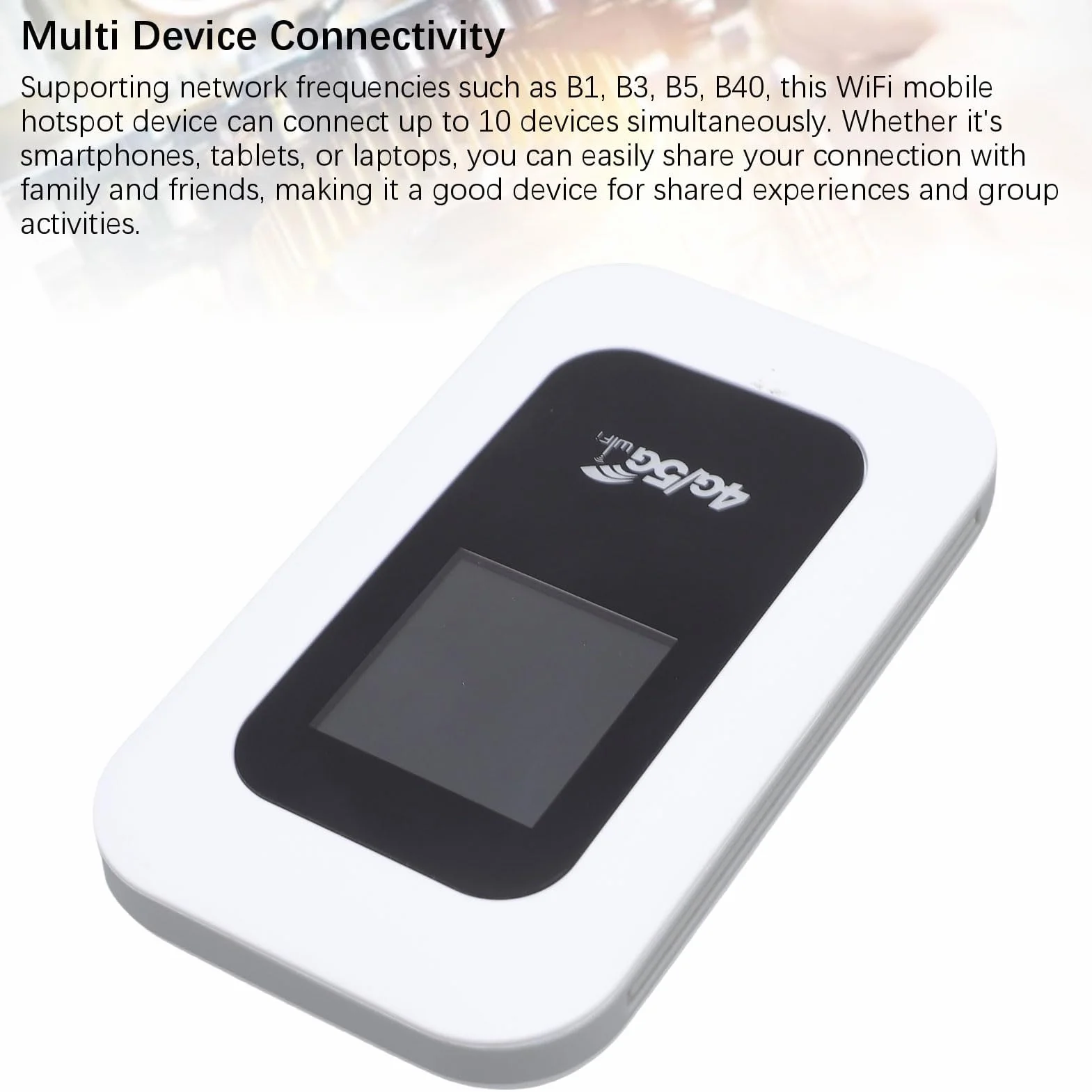 Ejoyous Mobilny Punkt Dostępu, 5G WiFi 300 Mbit/s, Gniazdo Karty SIM Typu Plug-and-play, Router WLAN, Przenośny WLAN, do 10 Użytkowników WLAN