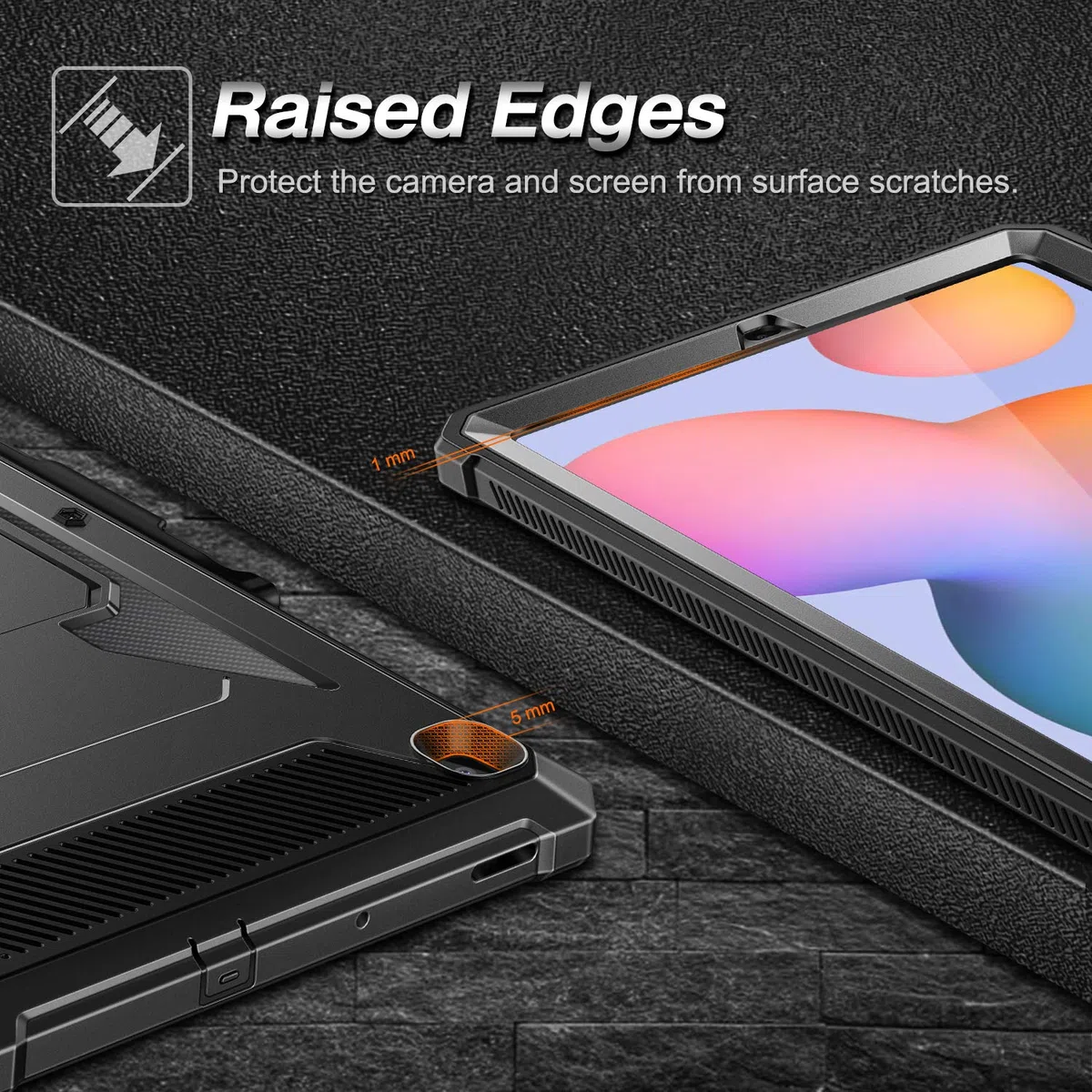 Fintie etui odporne na wstrząsy do Samsung Galaxy Tab S6 Lite 2022/2020 10,4 cala, wytrzymałe etui z podpórką i wbudowanym ochraniaczem ekranu do Galaxy Tab S6 Lite, czarne
