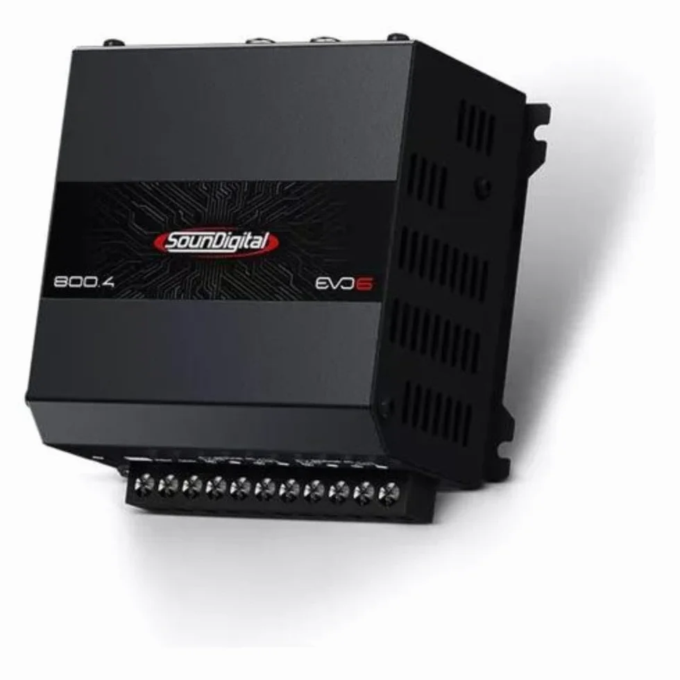 SounDigital 800.4 EVO 6.0 4-kanałowy wzmacniacz samochodowy | 800 W RMS wzmacniacz mocy | 4 omy | filtr High/Low-Pass | wejście cinch | kompaktowy wzmacniacz samochodowy HiFi