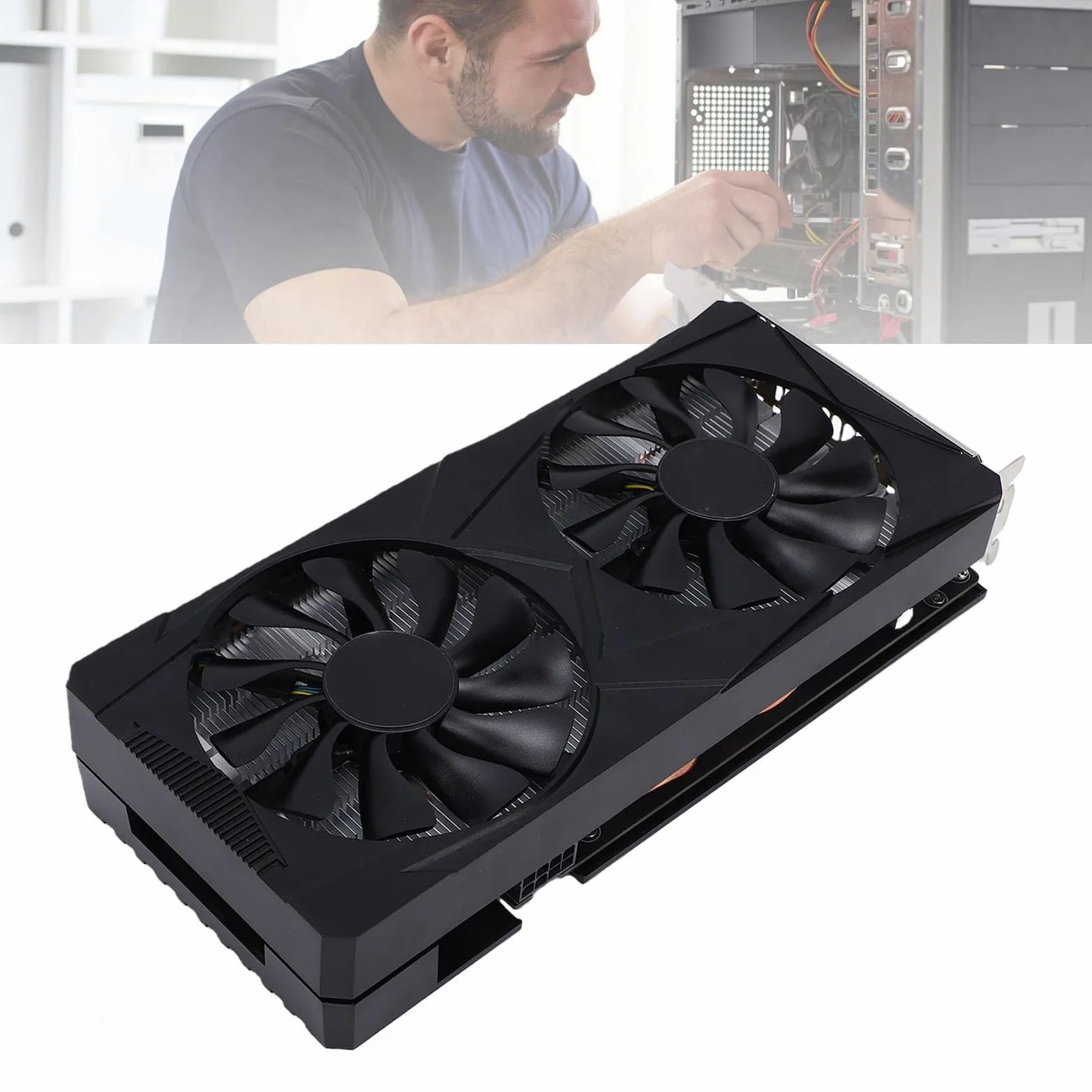 Naroote Karta Graficzna, 12 GB GDDR6 192-bitowa Karta Graficzna PCI Express 3.0 X16 do Gier z Podwójnymi Wentylatorami Chłodzącymi, do Komputera PC
