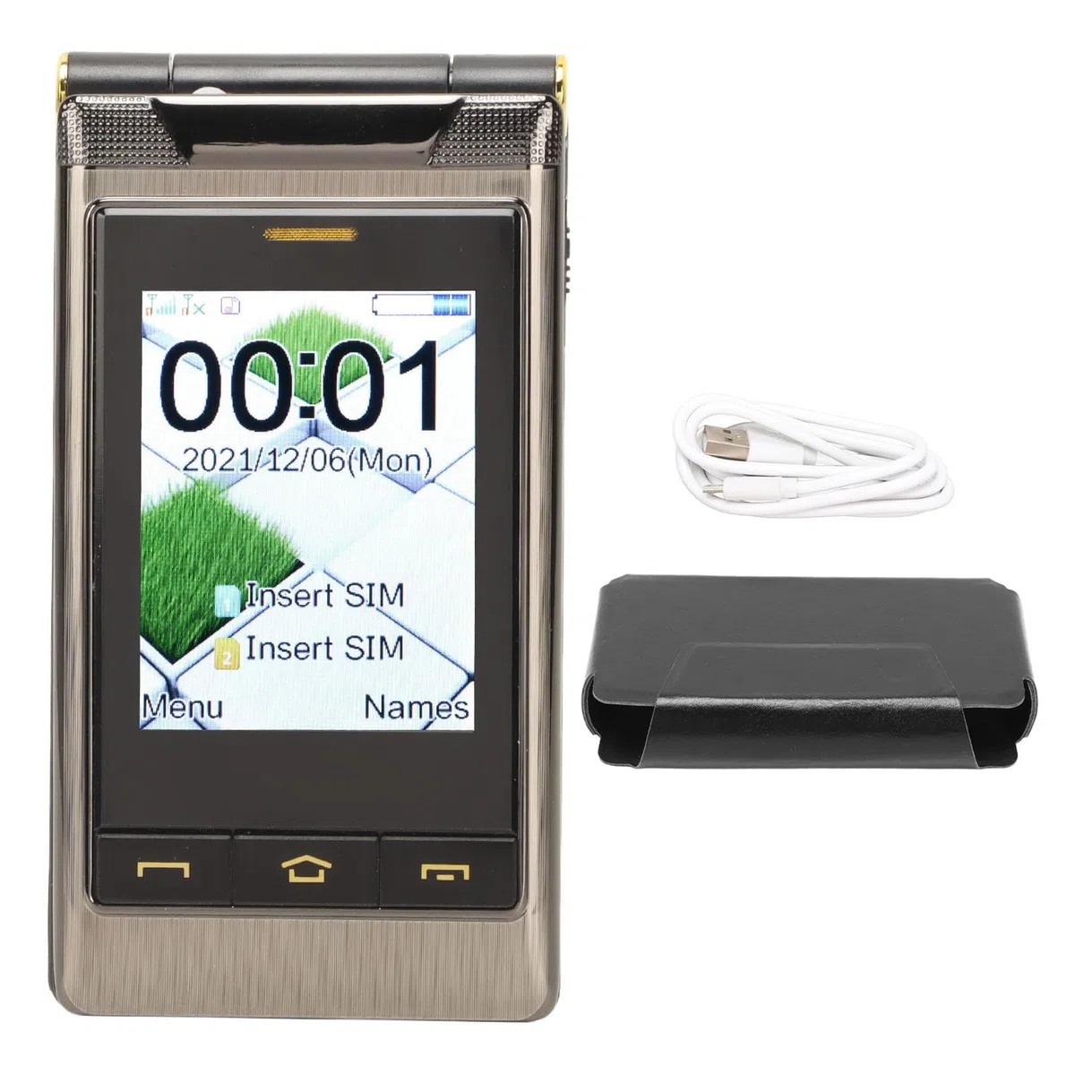Telefon Komórkowy 3G GSM, Telefon Komórkowy 3.0 w Klapce dla Seniorów, Telefon Komórkowy z Dwiema Kartami SIM z SOS/Dużym Przyciskiem/wyczyść Połączenie (niszczą kolor)