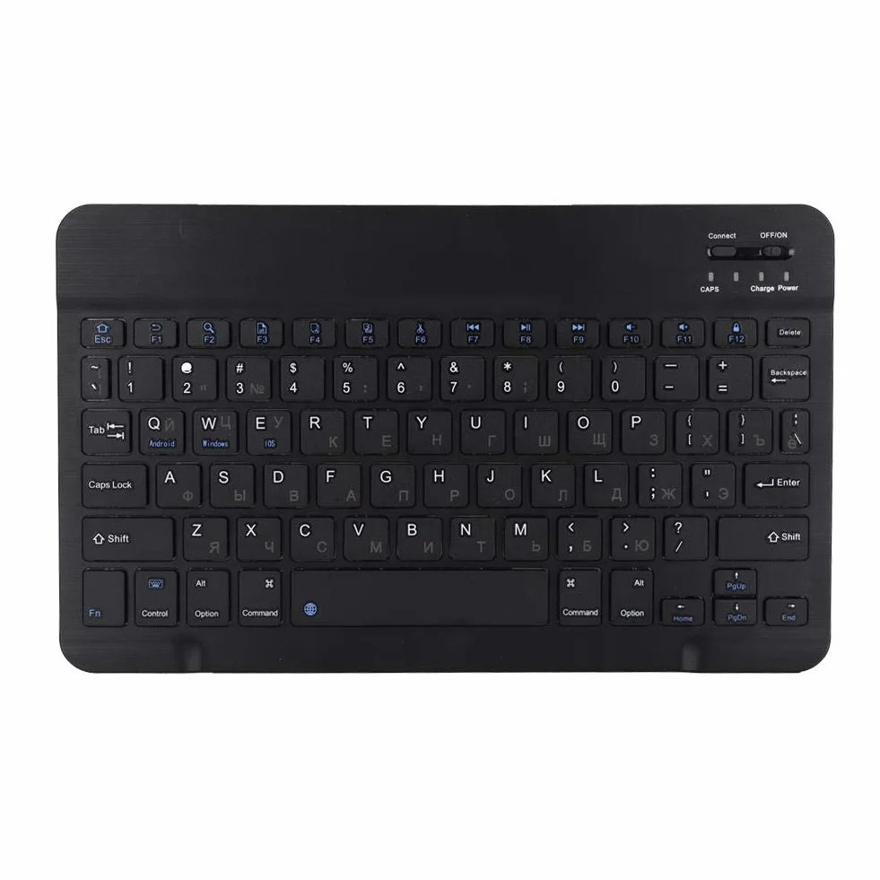 Bezprzewodowa klawiatura Bluetooth Mavis Laven, uniwersalna, przenośna, ultracienka, rosyjska klawiatura Bluetooth do tabletu, smartfona, kompatybilna z systemem iOS/Windows/Android, 25 cm