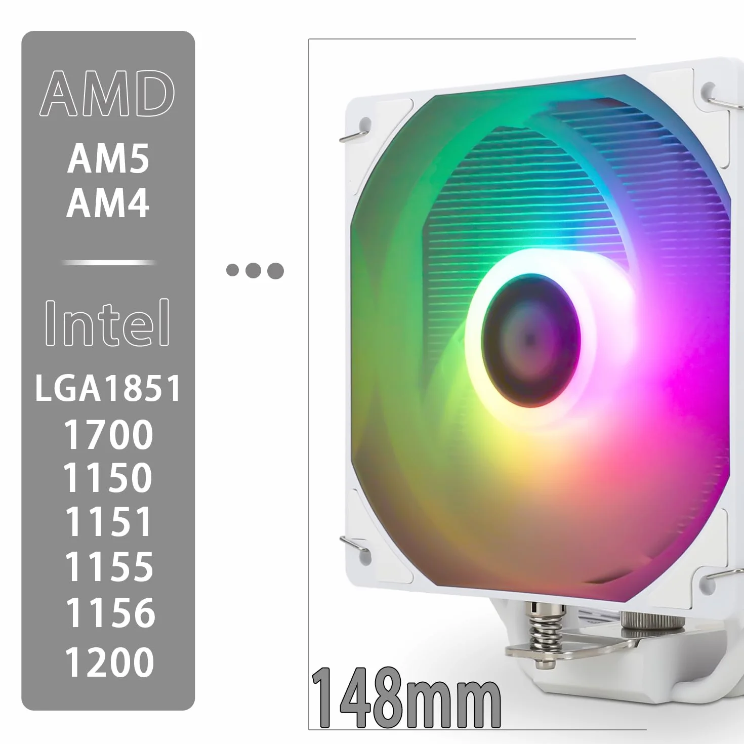 Thermalright Assassin King 120 SE White ARGB CPU Cooler 5 Heatpipes PWM 120mm AM4 AM5 LGA1851 1700 115x 1200 148mm