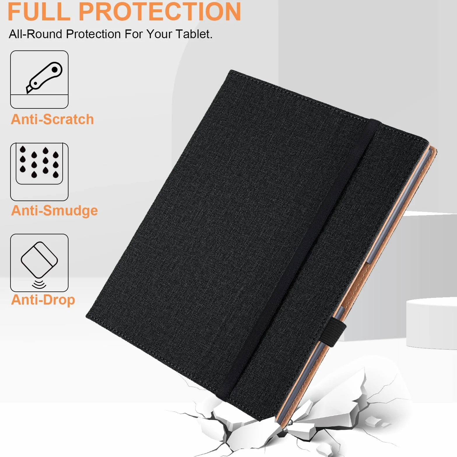 Etui do Boox Note Air 4 C z uchwytem na długopis, skóra PU, czarne