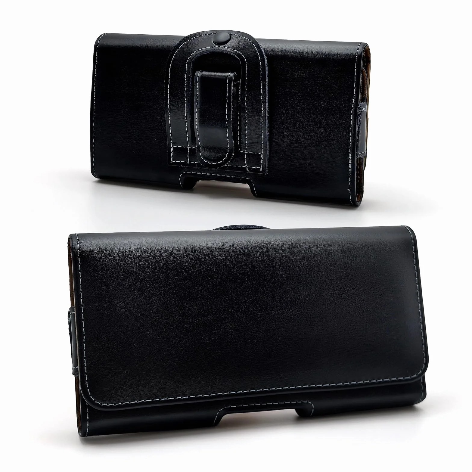 Uchwyt na telefon komórkowy z prawdziwej skóry etui na telefon komórkowy z klipsem na pasek uchwyt na telefon pasuje do iPhone 16 Pro Max 15 Plus Samsung Galaxy A55 A35 A15 A14 A25 S20FE