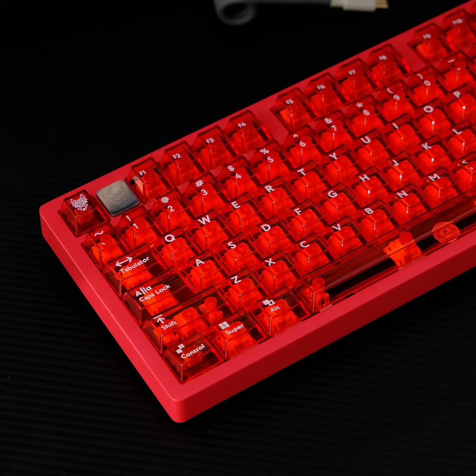 114 klawiszy przezroczyste nasadki na klawisze PC Cherry Profile Red Keycap Set Fit for Cherry Mx Switches klawiatura mechaniczna