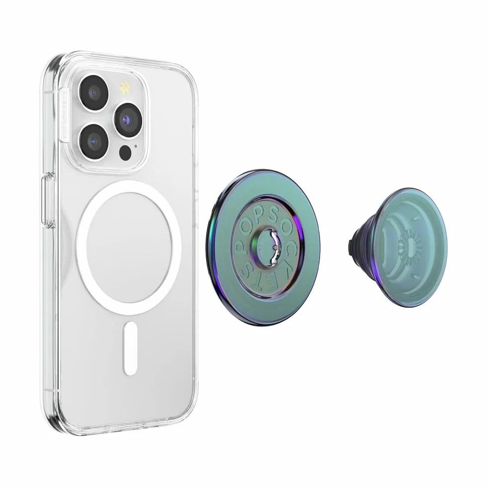 PopSockets Uchwyt do telefonu MagSafe z podpórką, stojak magnetyczny, wymienna góra, bezpieczne trzymanie etui MagSafe, uchwyt na telefon i tablet - Nightshade