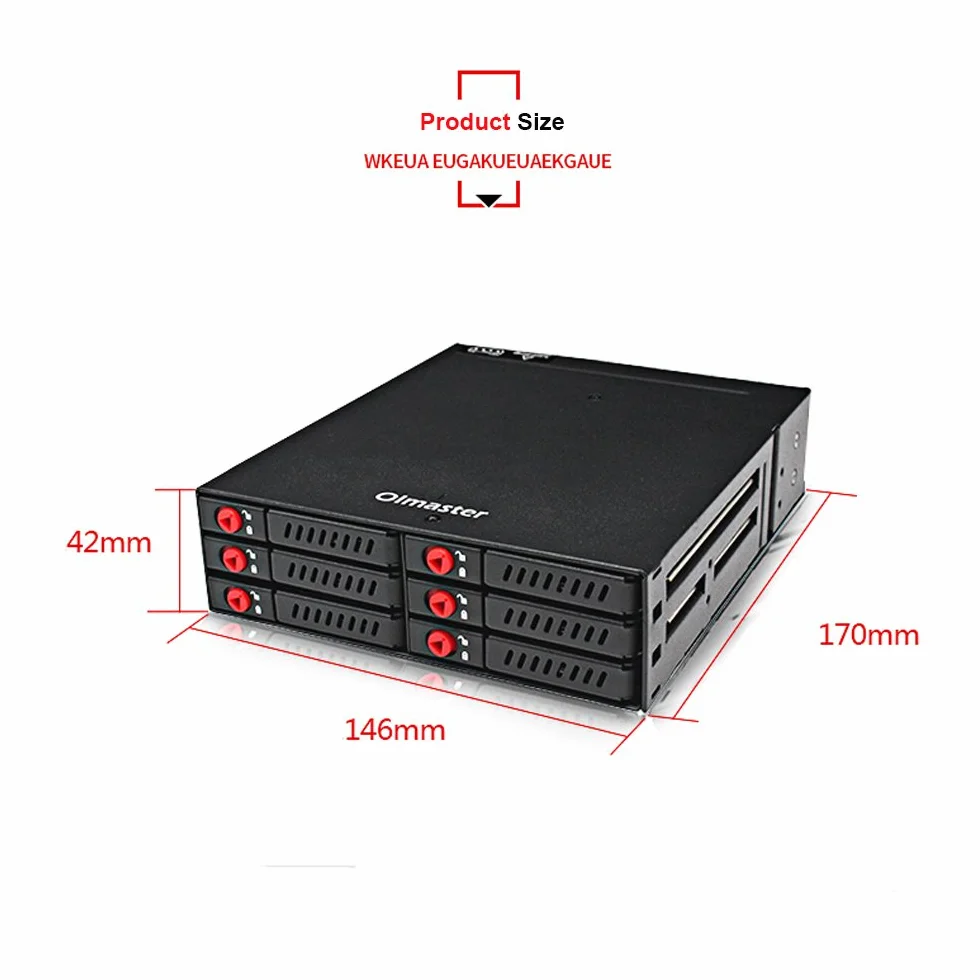 ZJchao 6 Bays Mobile Backplane Support 2.5 '' HDD SSD z Wentylatorem Chłodzącym na PC Drive Bay