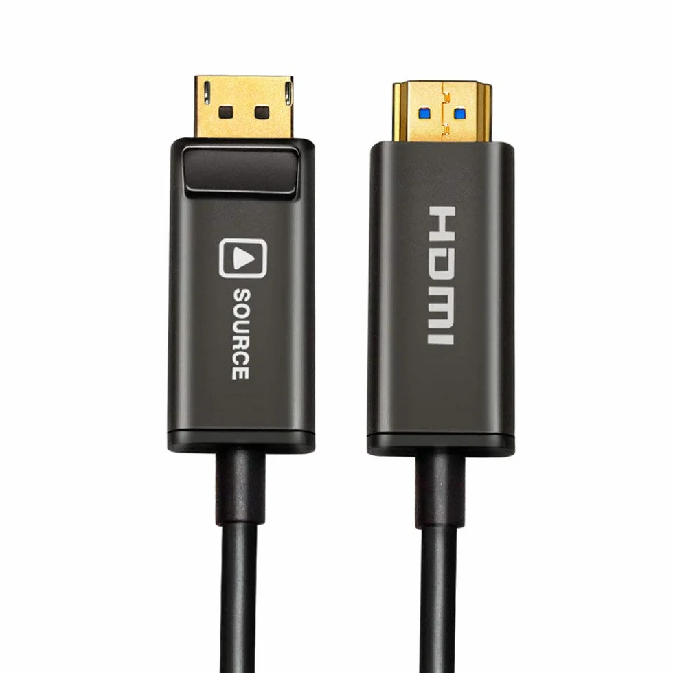 3 metry DisplayPort (DP) do HDMI Kabel światłowodowy AOC 18 G 4 K przy 60 Hz UHD pozłacany przewód do PC, karty graficznej, laptopa, monitora HDTV, niebieski odtwarzacz Ray