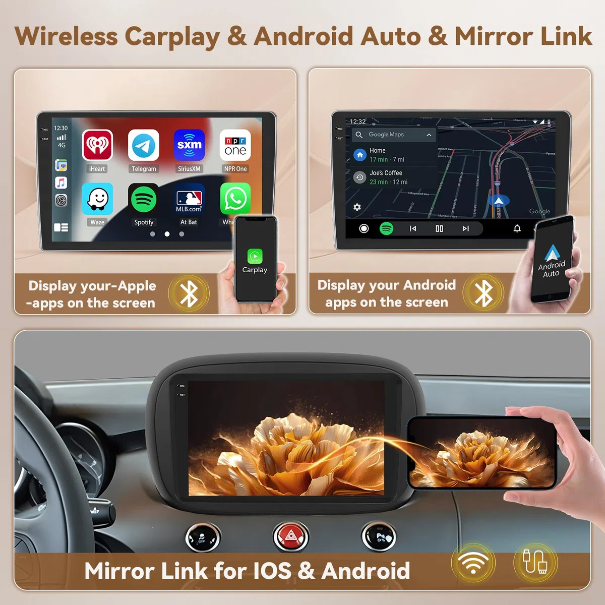 Fiat 500x radio samochodowe Fiat 500x radio samochodowe Fiat 500x Fiat 500x 2014 2015 2016 2017 2018 2019 2020 9-calowy ekran Fiat 500x nawigacja samochodowa Fiat 500x carplay Fiat 500x radio samochod