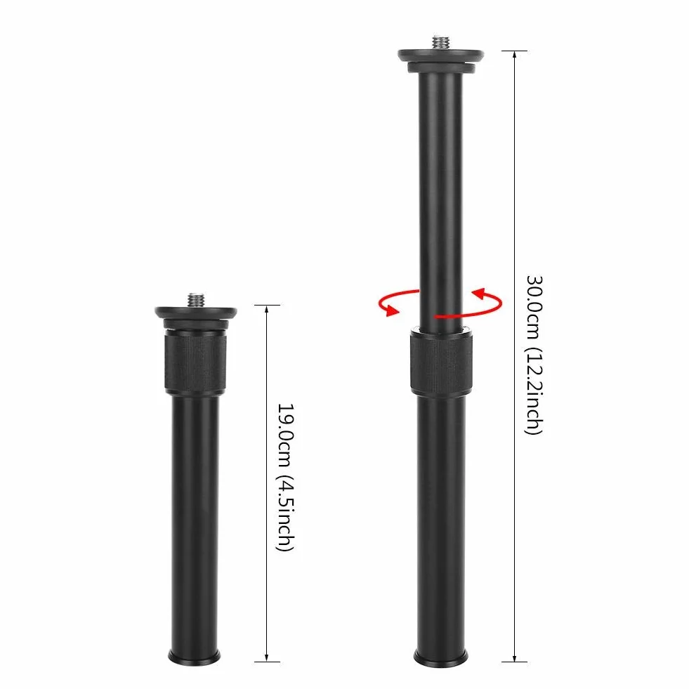 Uniwersalny regulowany teleskopowy monopod przedłużający z otworem na śrubę 3/20.3 cm do kamer statywy stabilizatory - lekki, trwały aluminiowy drążek przenośny