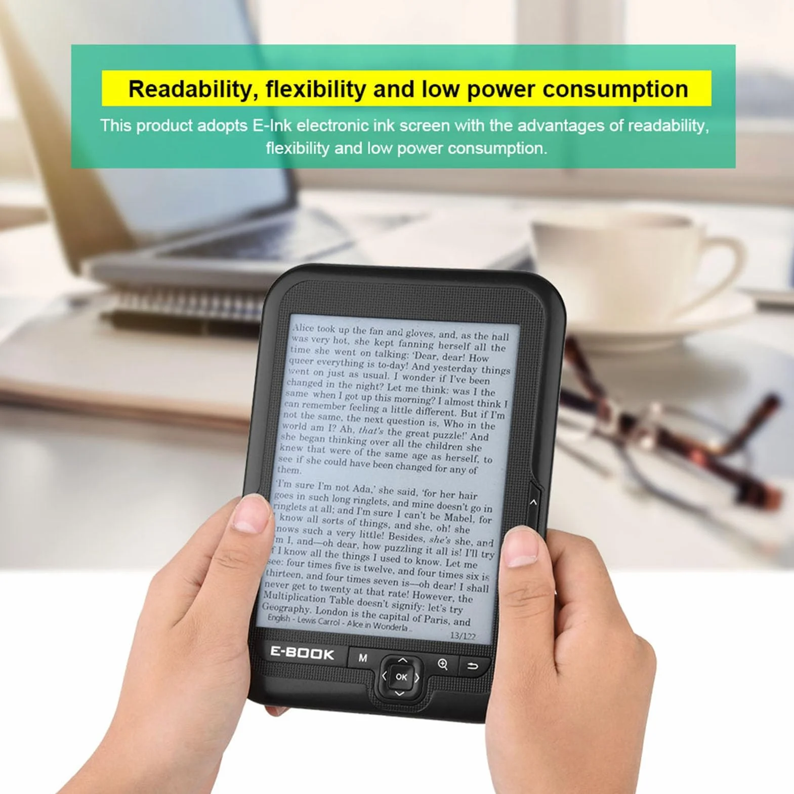 Czytnik EBOOK 300 DPI 6-calowy Czytnik Wyświetlacz ze Współczynnikiem Kontrastu Niebieska Obudowa 8 GB dla Miłośników Książek (Diocheg0c5esti2u-03)