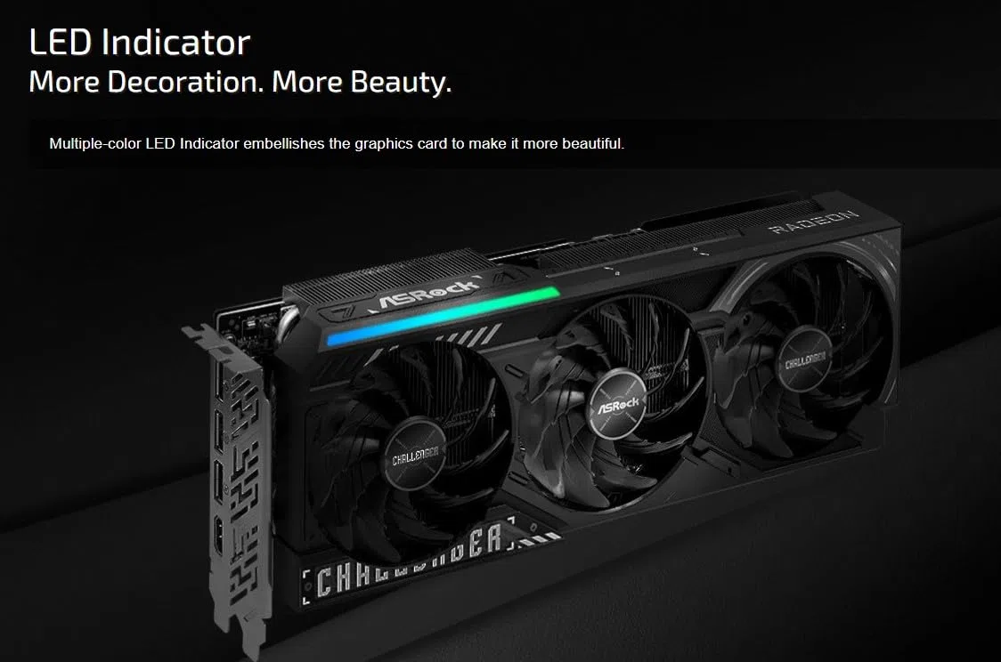 ASRock Karta graficzna Radeon RX 9070 XT Challenger 16 GB OC, architektura AMD RDNA 4, zegar Boost 2970 MHz, 16 GB GDDR6, PCIe 5.0, DisplayPort 2.1a, HDMI 2.1b, potrójne chłodzenie wentylatorem, 800 W