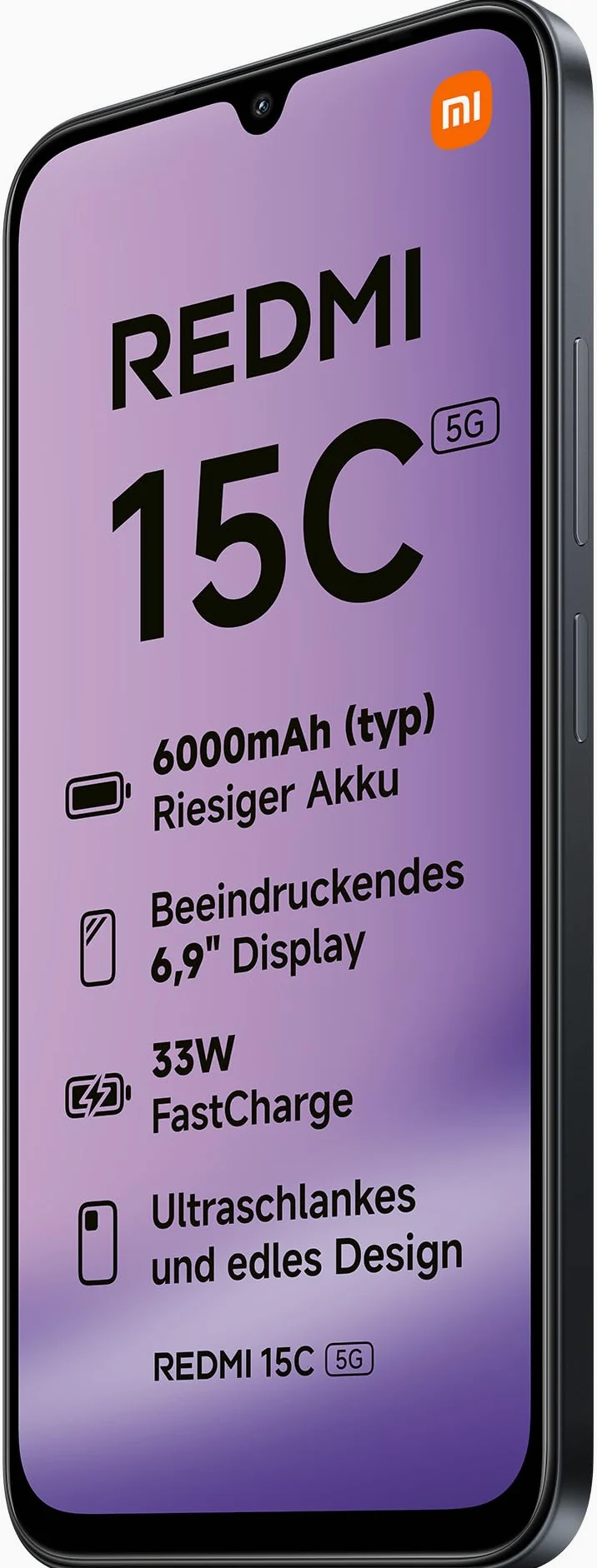 Xiaomi Redmi 15c 4+128GB 6.9" 5G Midnight Black DS ITA