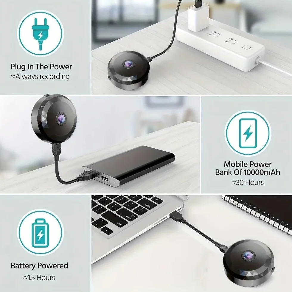 Mini kamera bezpieczeństwa WiFi 1080p HD bezprzewodowy nadzór wewnętrzny z noktowizorem wykrywanie ruchu sterowanie aplikacją mobilną czarna