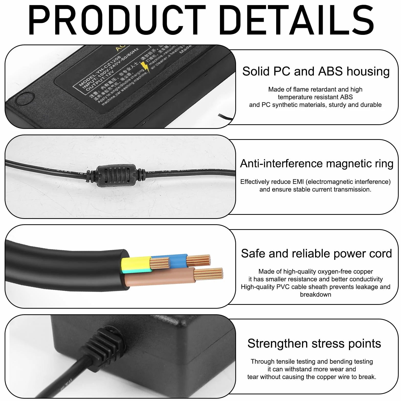 Adapter sieciowy do samochodu, 180 W, 15 A, 230 V na 12 V, adapter do gniazda zapalniczki samochodowej, lodówki, sprężarki, pompowania opon, zasilacza, falownika, adaptera.