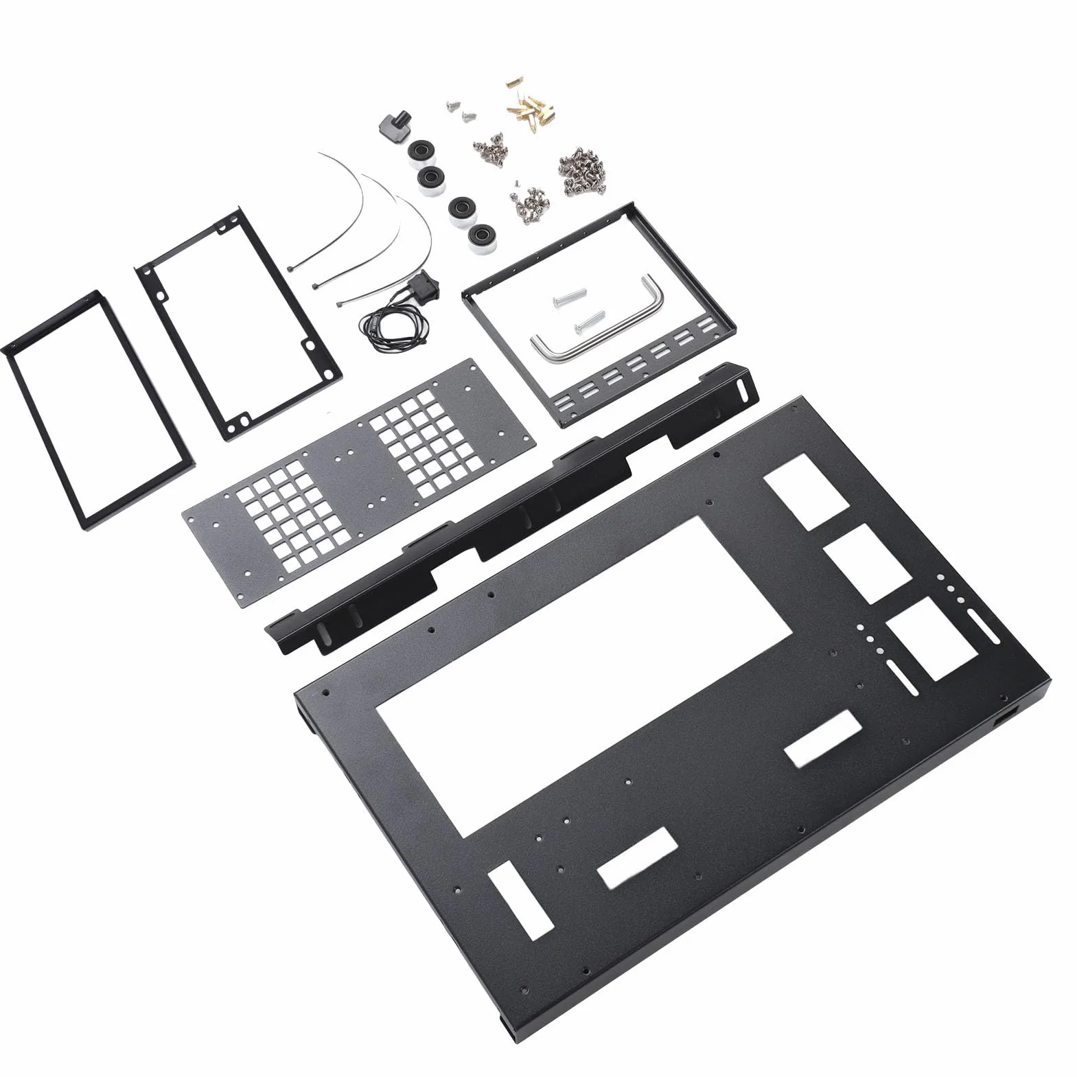 Dpofirs Stojak na Komputery Typu DIY, Rama Obudowy Komputera Typu Open Air z Uchwytem do Płyt Głównych ATX M ATX ITX, Radiator 360 Mm i Obsługa GPU na Pełnej Wysokości, Konstrukcja z Blachy Stalowej