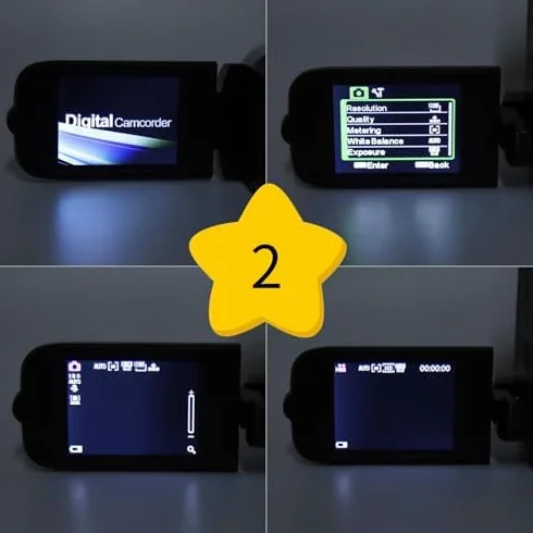 Kamera Wideo, 16x 1080P 30FPS Vlogging Camera Recorder z 2,7-calowym Obrotowym Ekranem TFT, światłem Wypełniającym, Wbudowanym Głośnikiem, obsługą 32 GB, na ślub w Podróży (Czarny)