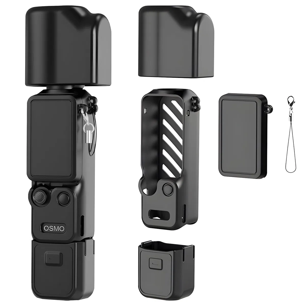 Osmo Pocket 4 Silikonowy Pokrowiec - Ochronny Pokrowiec na Obiektyw Aparatu Miękki Odporny na Wstrząsy Zarysowania do DJI Osmo Pocket 4 Akcesoriów Czarny