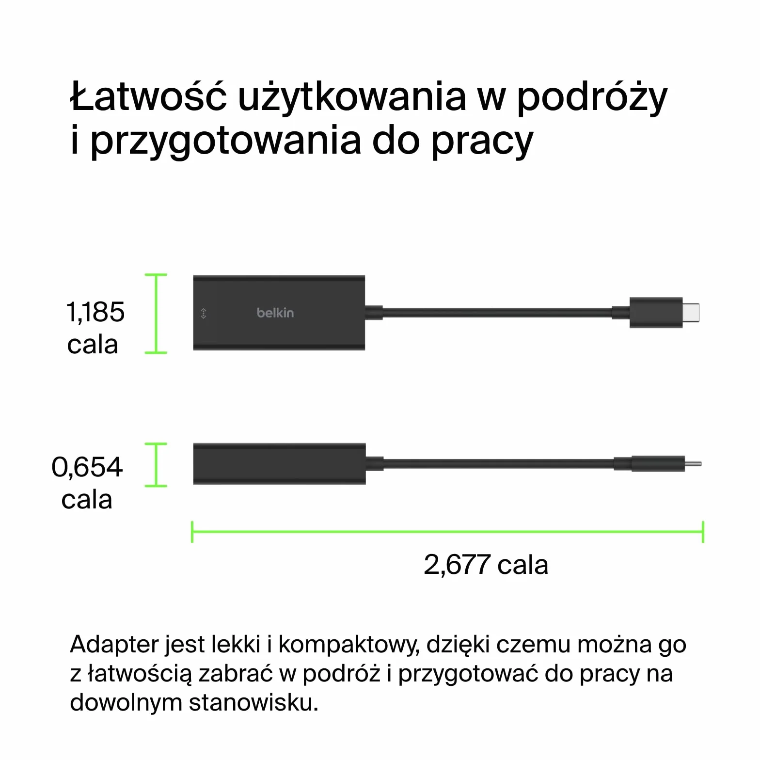 Adapter Belkin USB typu C na 2,5 Gb Ethernet, certyfikat USB-IF Thunderbolt 3 i 4 / Adapter USB-C na LAN zgodny z MacBookiem Pro/Air, iPadem Pro, XPS, Surface i innymi urządzeniami z portem USB-C