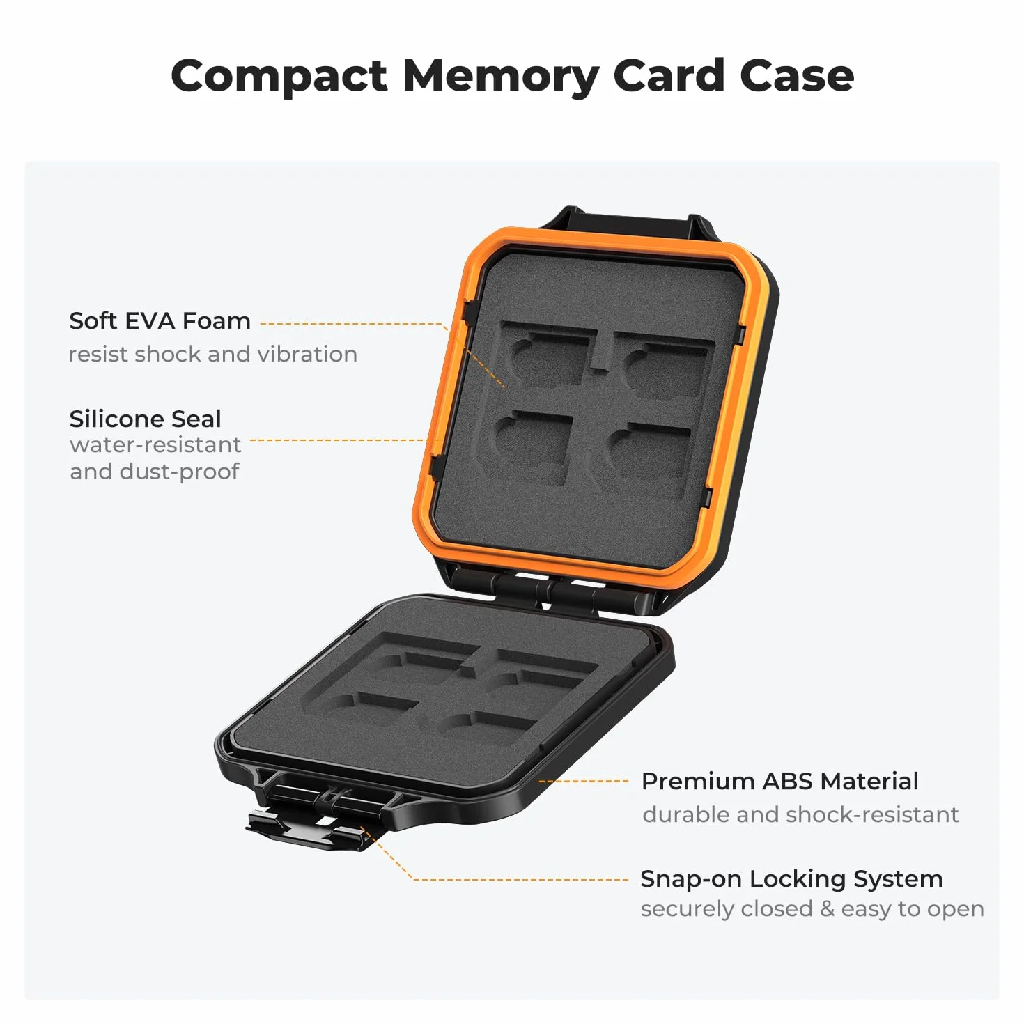 K&F CONCEPT Etui ochronne na 16 kart pamięci Micro SD TF, kompaktowe, wodoodporne i odporne na uderzenia, przenośne pudełko do przechowywania 16 kart Micro SDXC Micro SDHC TF