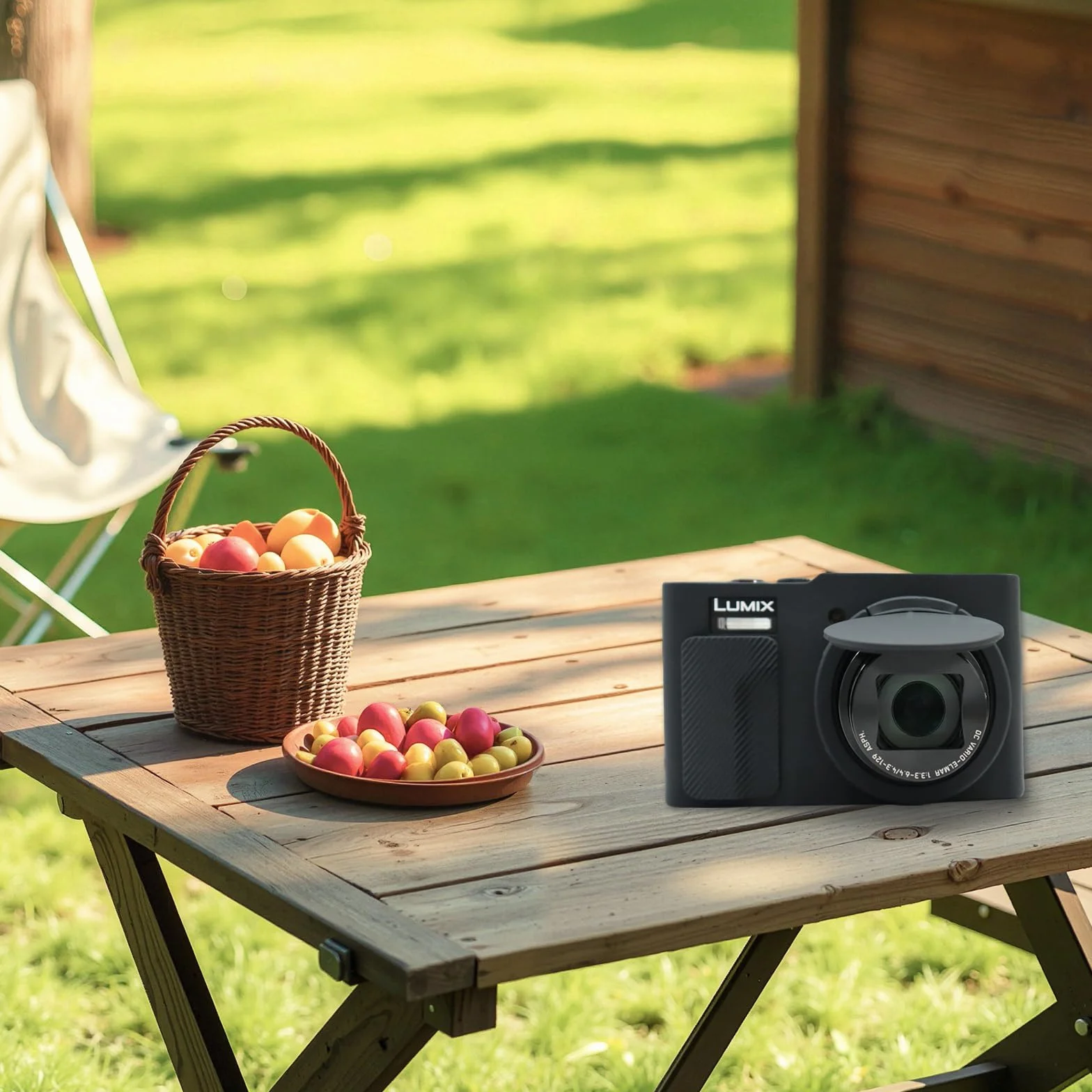 Rieibi TZ99 Etui na aparat, miękkie silikonowe etui ochronne na aparat Panasonic Lumix DC-TZ99, akcesoria z 2 szt. ochraniaczy ekranu, lekkie - czarne