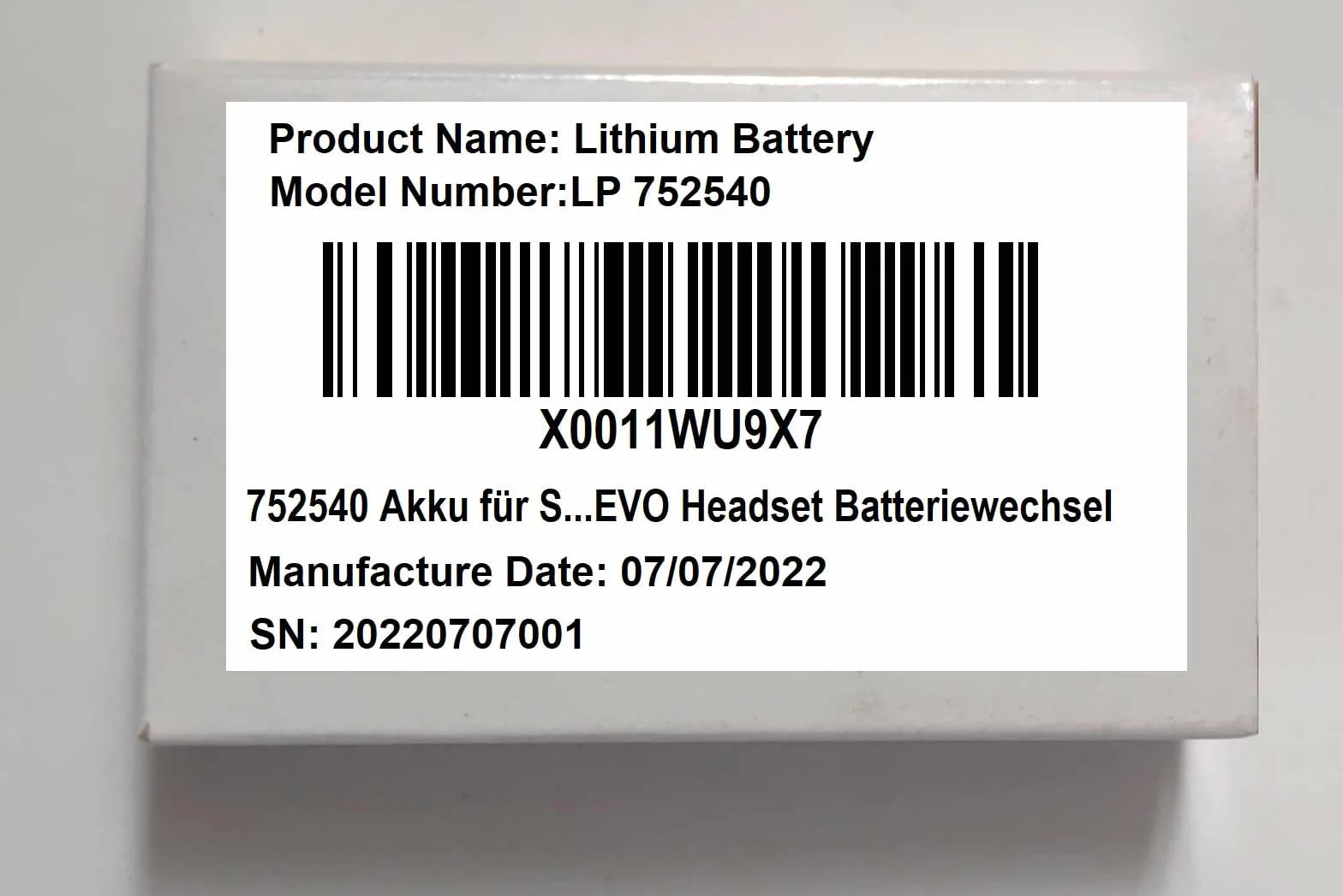 Zamiennik baterii 750 mAh do Sena 30K, 20S, 20S EVO, 10S, SF1-01, Tufftalk-Lite-01 Tufftalk Lite Bluetooth Headse ATH S200BT bezprzewodowy zestaw słuchawkowy i nie tylko
