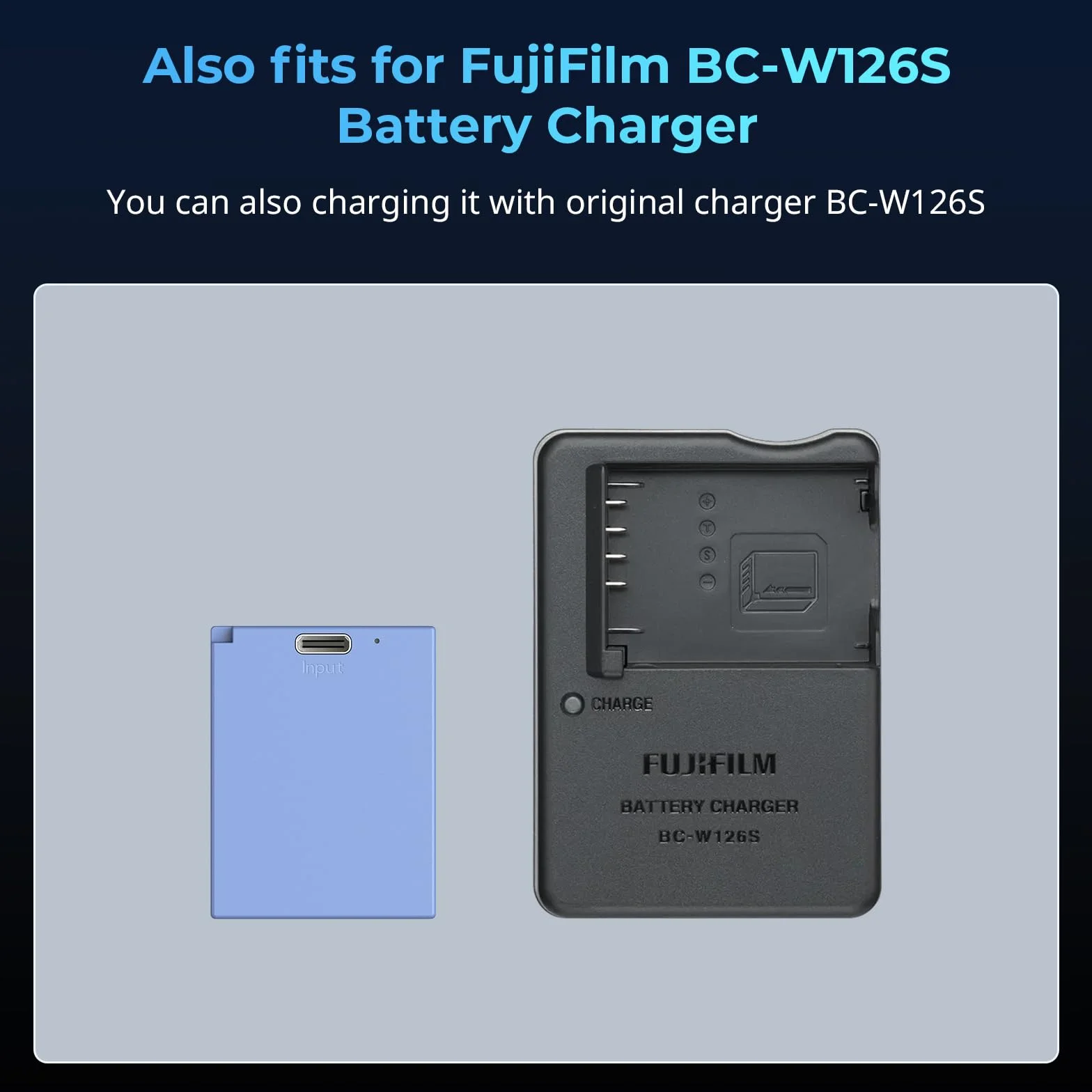 SMALLRIG Akumulator NP-W126S 1050mAh Akumulator USB-C do aparatu Fujifilm X100 IV, X-S10, X-T100, 2,5 godziny pełnego ładowania, do Fujifilm X-T50, X100V, X-T10, X-T20, X-T30, X-T30 II-5062