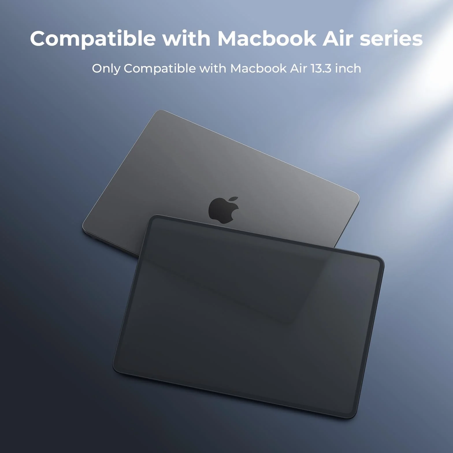 BlueSwan Etui kompatybilne z Macbook Air 13" M1 A2337 A2179 A1932, wydane w latach 2021-2018, Ramka TPU odporna na Pęknięcia + Matowa Osłona PC - Matowa czerń