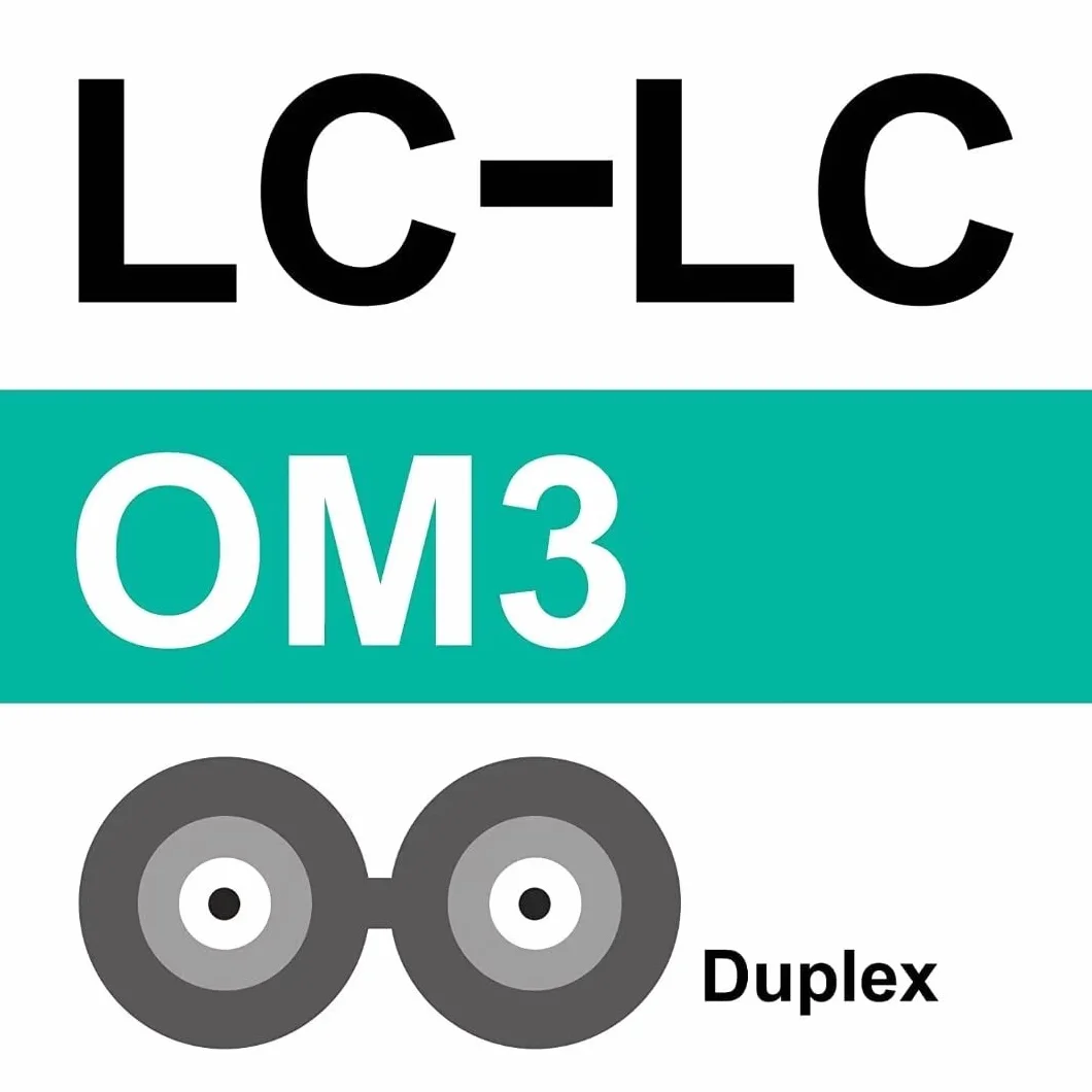 [4 Pack] Fiber Patch Cable - LC to LC OM3 10Gb/Gigabit Multi-Mode Jumper Duplex 50/125μm LSZH Fiber Optic Cord for SFP Transceiver, Aque, 1-Meter(3.3-ft)
