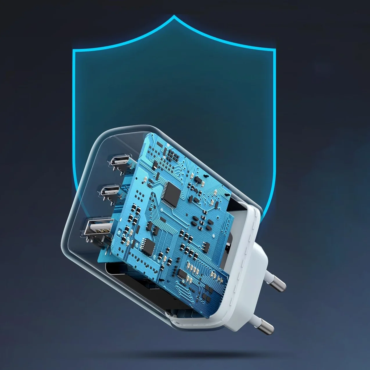 UGREEN Ładowarka ścienna CD275 65W 2x USB-C 1x USB Biała