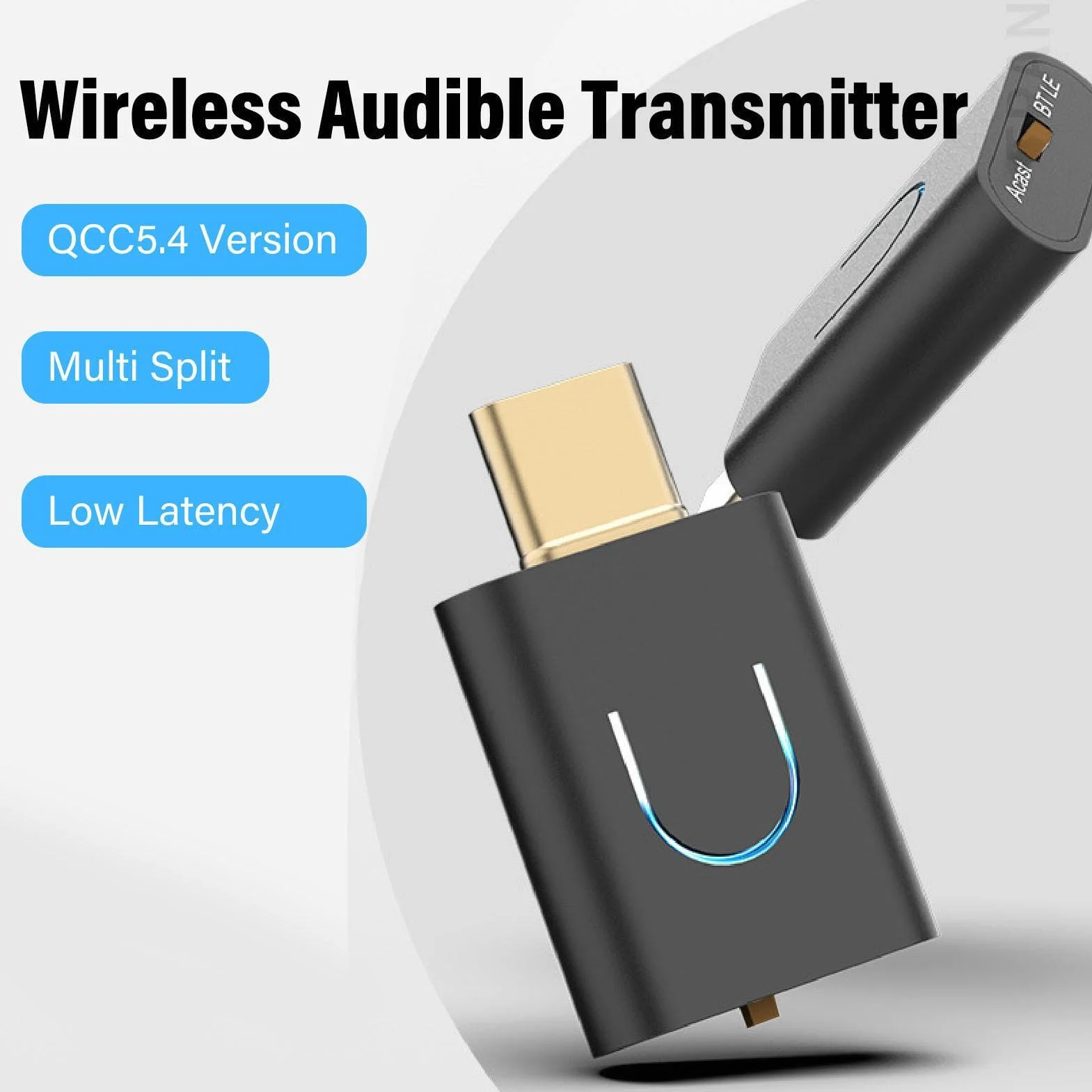 USB-C aptX Bluetooth 5.4 adapter audio, zestaw głośnomówiący, adapter muzyczny, nadajnik dźwięku do komputera, laptopa, tabletu, słuchawek, Plug and Play Wireless Dongle