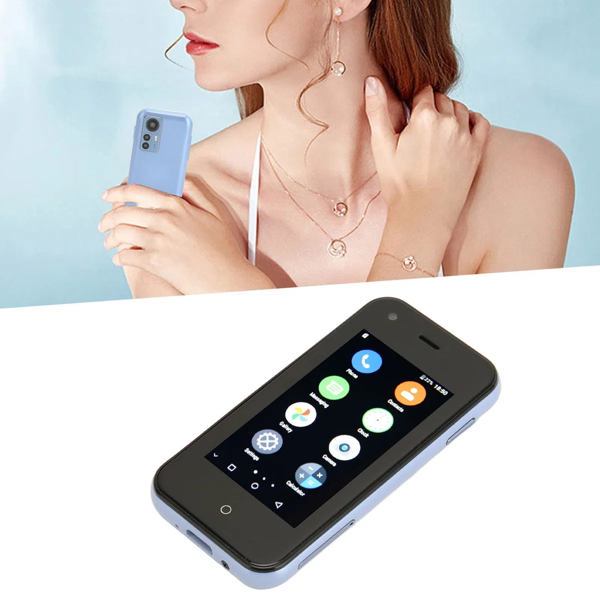 Mini Telefon Komórkowy, 2,5-calowy Mini Smartfon dla Android6.0, Dual SIM Dual Standby 3G Wifi 1 GB 8 GB Czterordzeniowy, Super Mały Mini Smartfon dla Studentów, Dzieci