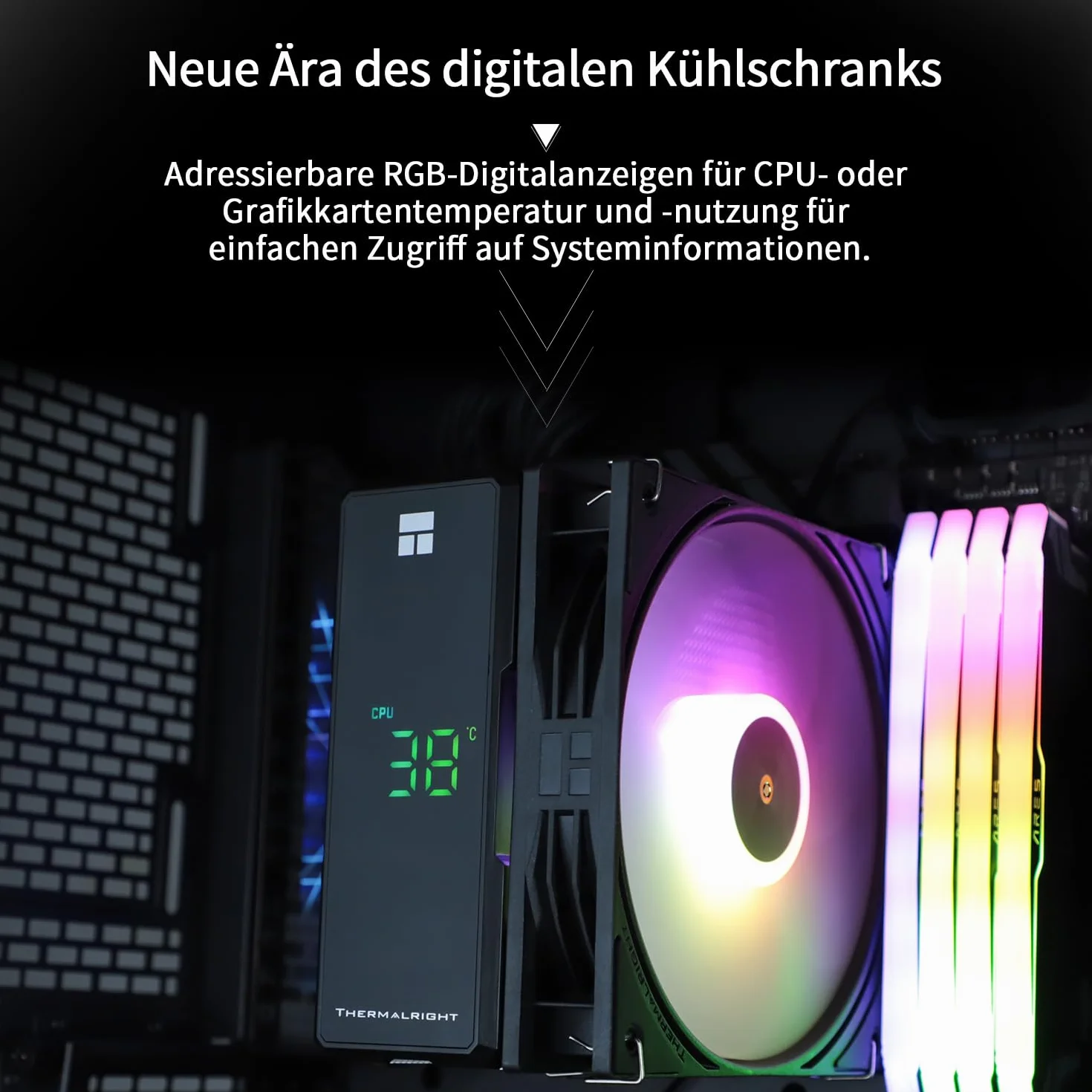 Thermalright Assassin X 120R cyfrowy procesor ARGB Black CPU, cyfrowy ekran Top Cover, TL-P12-S PWM Quiet Fan CPU, chłodzenie powietrza, obsługa AM4/AM5, Intel LGA1851/1700/1150/1151/1200