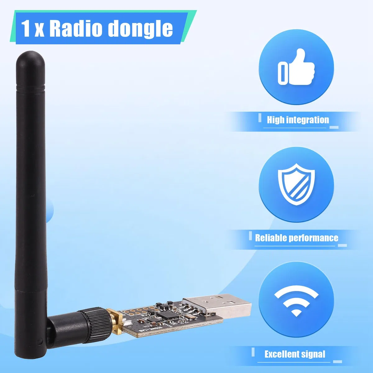 1 . Crazyradio PA - dalekiego zasięgu 2,4 GHz USB Radio Dongle z anteną oparte na NRF24LU1+ zasięg 1 km LOS