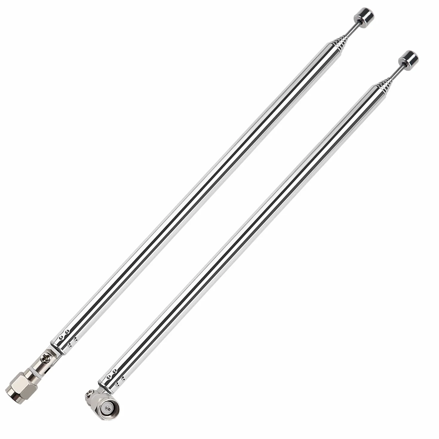 VooGenzek 2 Sztuk 100cm 7-Sekcyjna Antena Teleskopowa, Wymiana Anteny Teleskopowej, Zamiennik Anteny Teleskopowej, ze Złączem Męskim SMA, do Odbioru Radia TV DAB FM/AM Stereo