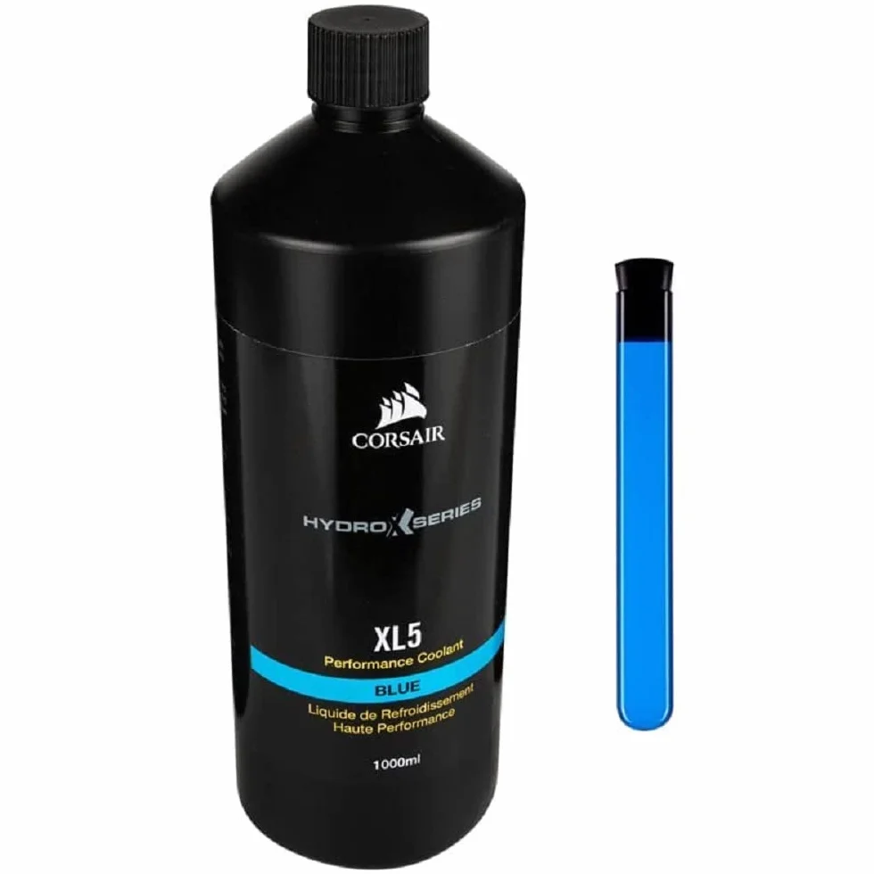 Corsair Hydro X Series, XL5 Performance płyn chłodzący, 1 l (świecące półprzezroczyste kolory, trwały wysokiej jakości płyn chłodzący z korozją i hamowaniem bakterii) niebieski