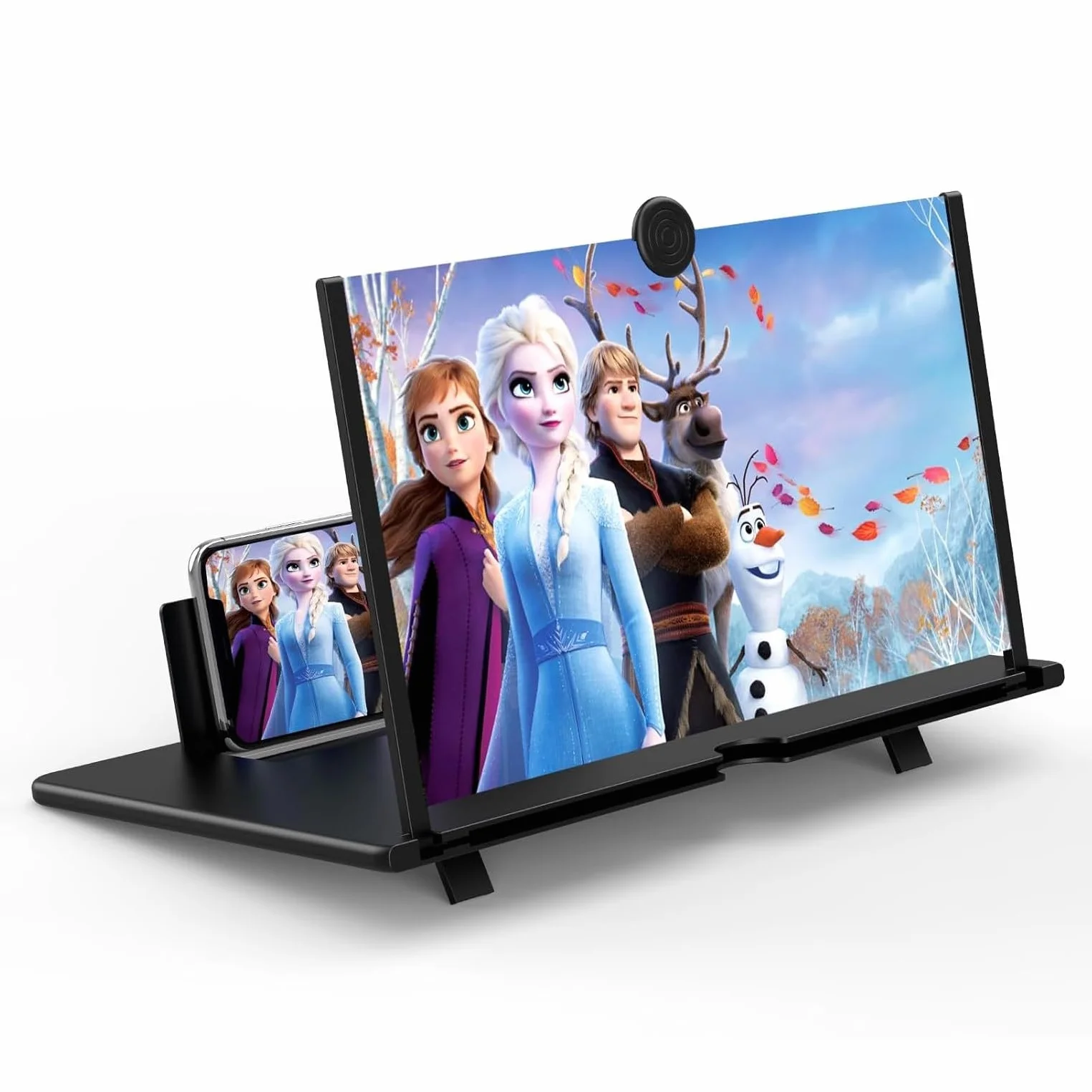 Lupa do ekranu telefonu komórkowego 16 cali, lupa do smartfonów 3D HD, składana lupa HD do oglądania filmów i filmów do wszystkich smartfonów (czarna)