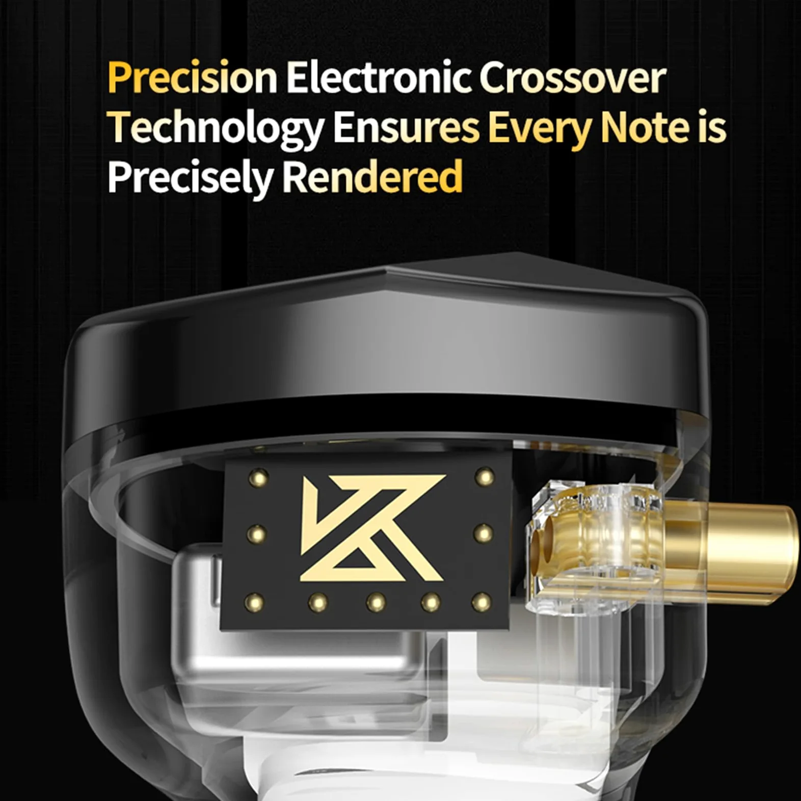 LINSOUL x KZ AS10 PRO 5BA Słuchawki przewodowe douszne, HiFi słuchawki dokanałowe z lustrzanym, wielokątnym panelem czołowym, odpinanym, zanurzonym kablem 2Pin dla audiofilów (bez mikrofonu)