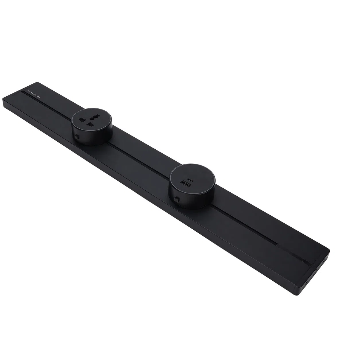 Listwa Zasilająca 32A z 3 Ruchomymi Gniazdami 600 Mm 8000 W Stop Aluminium do Salonu, Kuchni, Biura (2 gniazda uniwersalne 1 gniazdo USB i gniazdo)