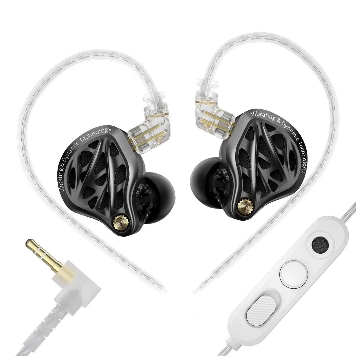 KZA COUSTICS KZ Vibe X słuchawki douszne z głębokim basem, IEM, dynamiczny podwójny kontroler, podwójny monitor douszny z podwójnym mikrofonem, słuchawki do gier, odpowiednie do muzyki, gier i gier