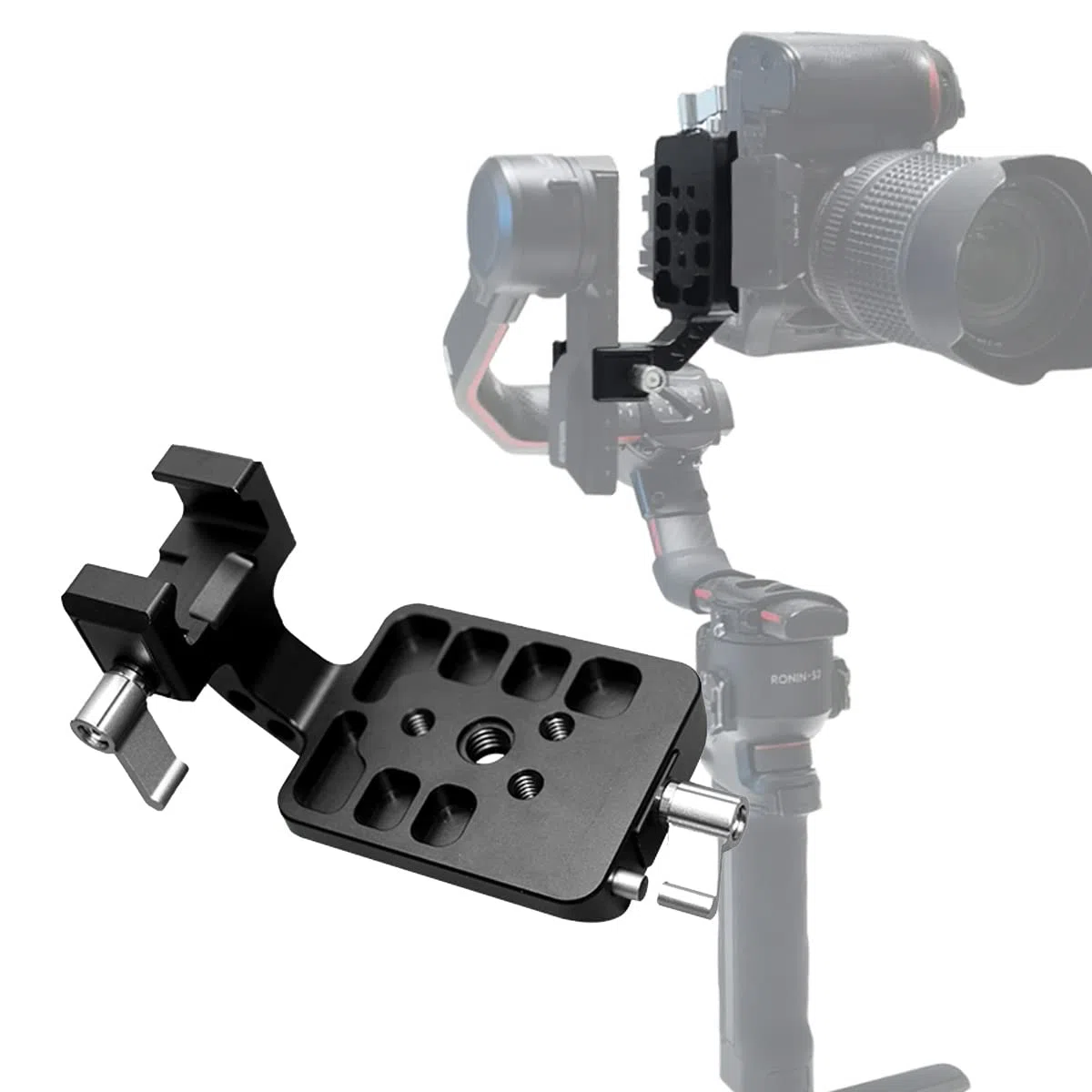 DF DIGITALFOTO RS3 Pionowy Uchwyt Kamery, Kompatybilny z DJI RONIN RS2/RS3/RS3 Pro Gimbal, ładowność 4,5 kg, Czarny