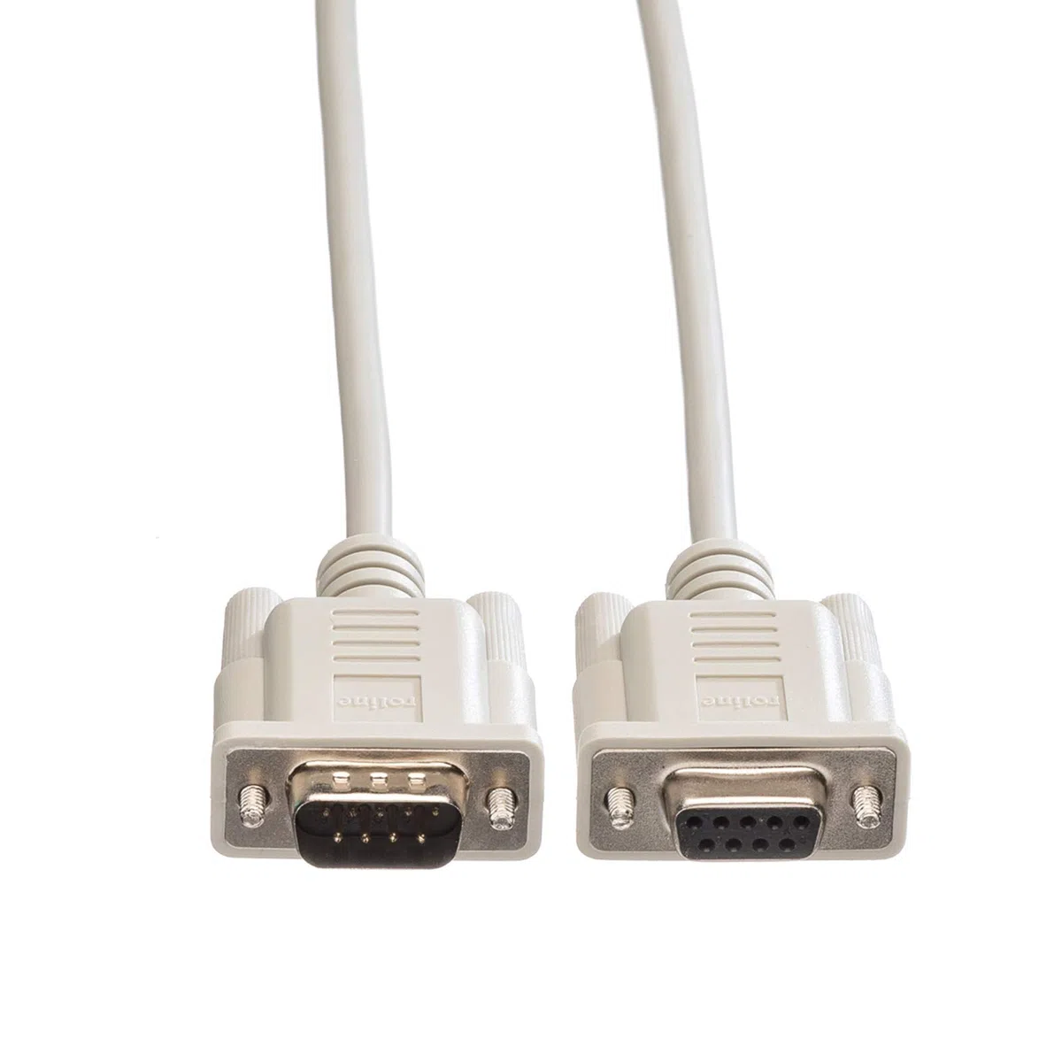 ROLINE RS232 kabel wtyczka | kabel krzyżowy | Podłącz dwa komputery szary 3 m
