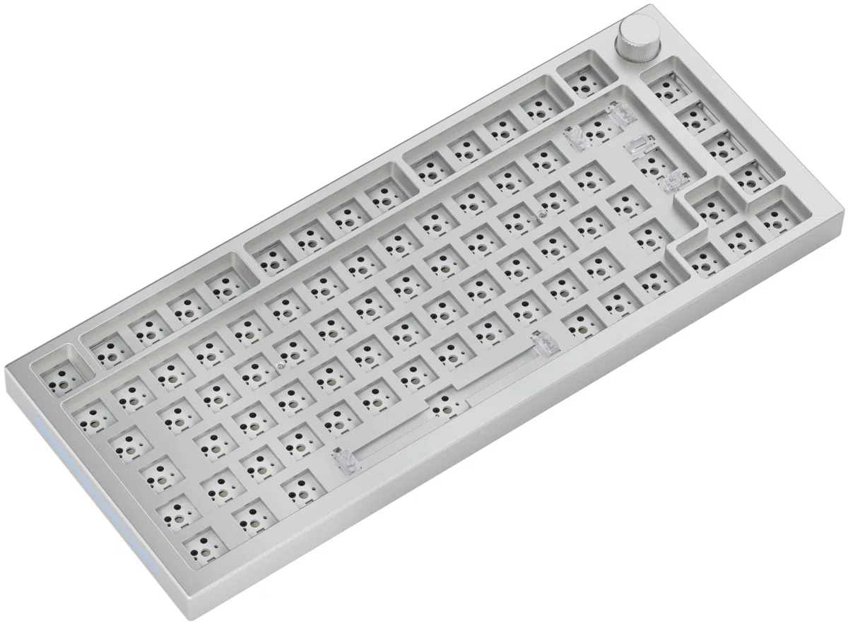 GLORIOUS Gaming GMMK PRO 75% Barebones (tylko obudowa) – modułowa, gamingowa klawiatura mechaniczna, TKL, obudowa 1,5 kg, konfigurowalna, przełączników z 5 bolcami, układ międzynarodowy/ISO - Biały