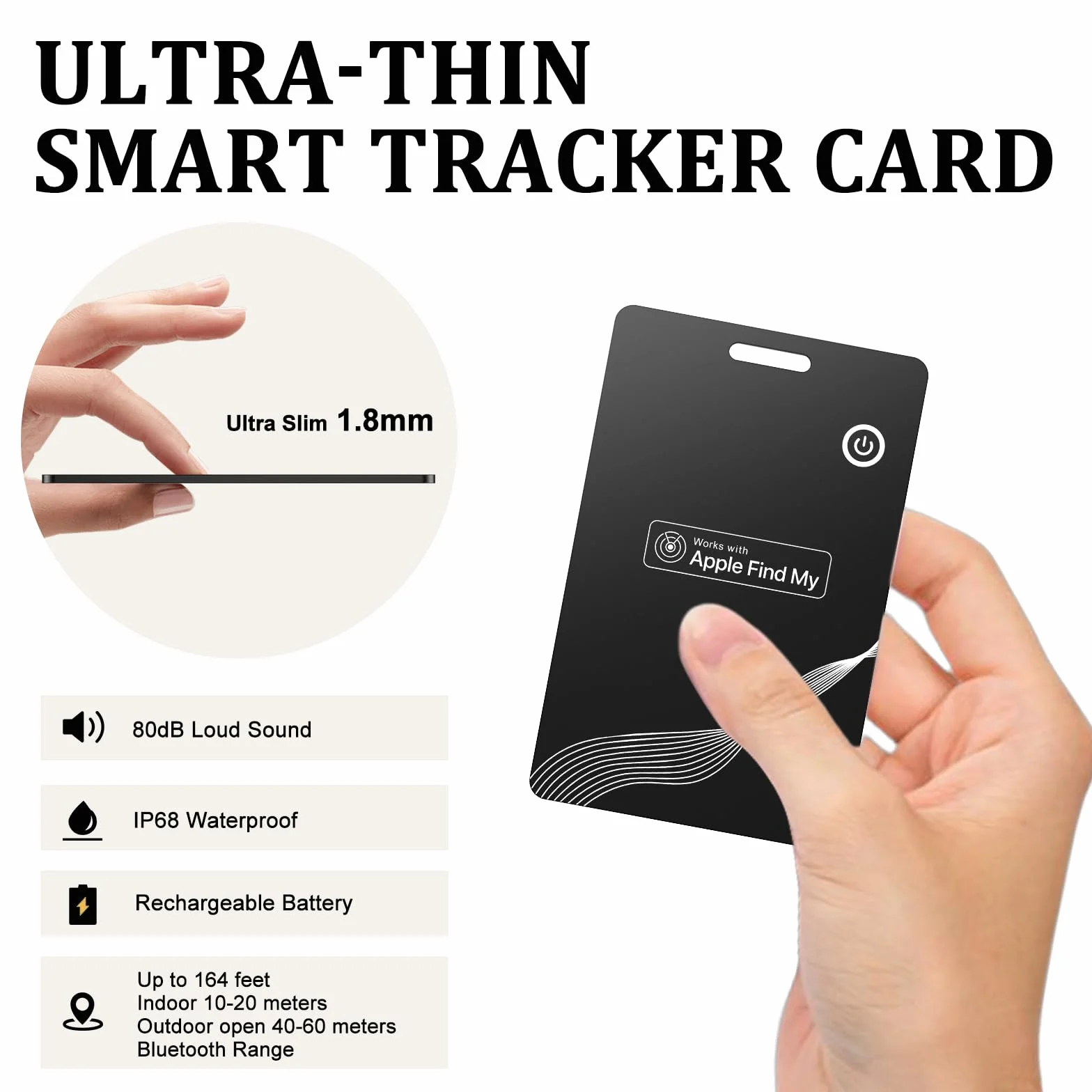 Karta Wallet Tracker bezprzewodowy lokalizator portfela Apple Find My cienki GPS Item Tracker do kluczy