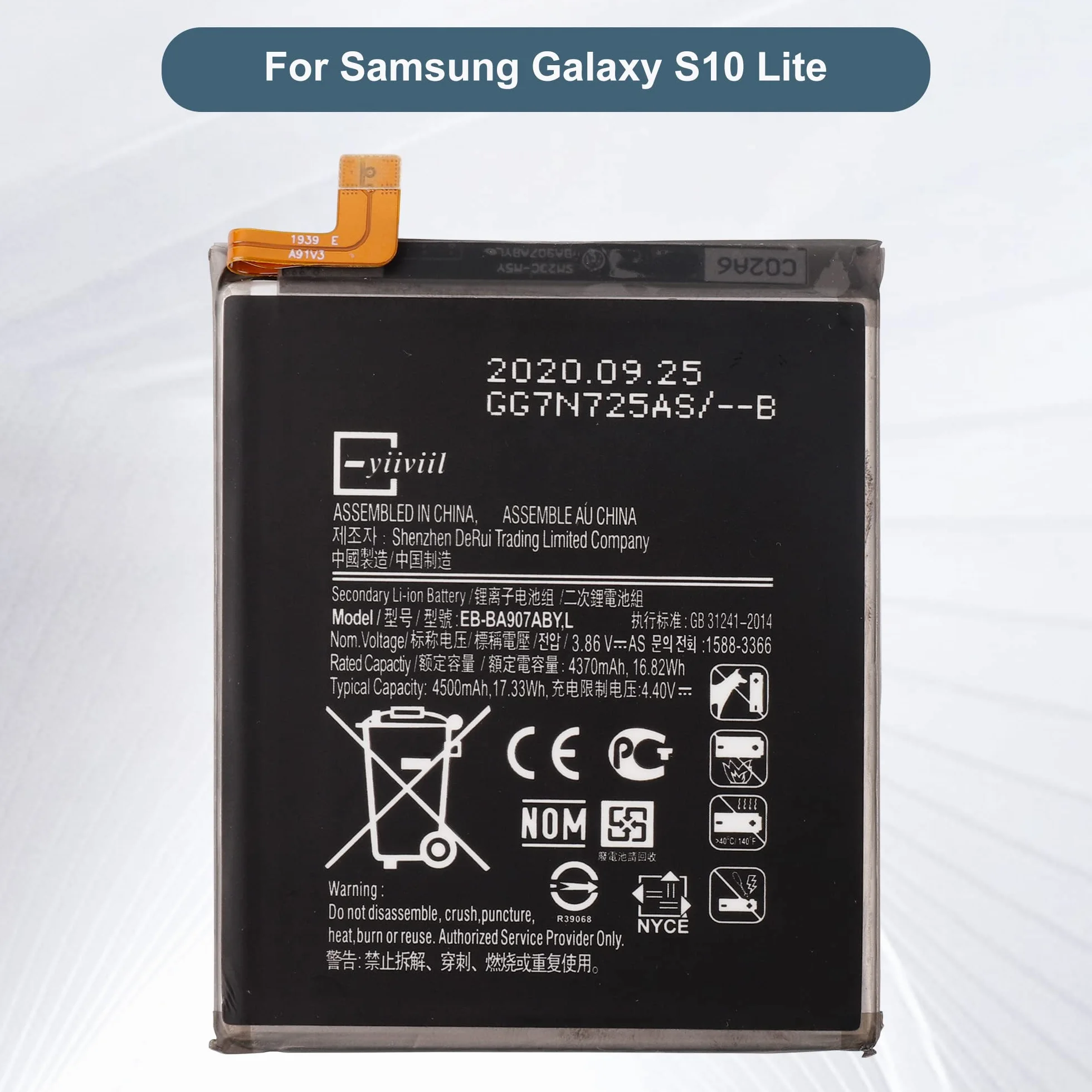Akumulator zamienny EB-BA907ABY Samsung Galaxy S10 Lite SM-G770F z zestawem narzędzi naprawczych