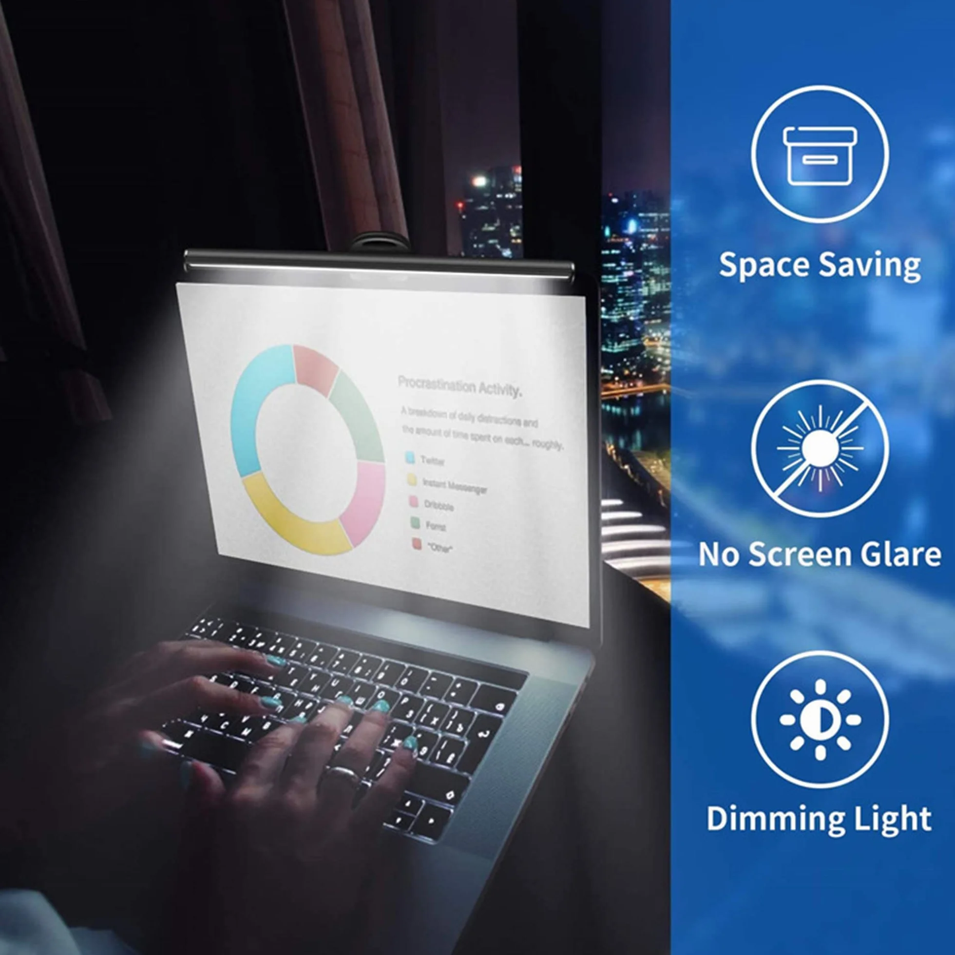 Arespark Lampa monitorująca LED USB 3 regulowane temperatury kolorów i jasność