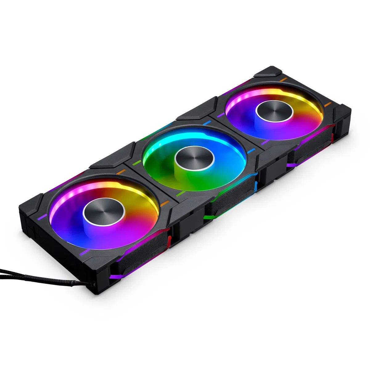 Phanteks D30 PWM 3 żarówki D-RGB ze standardowym przepływem powietrza, czarne, 120 mm