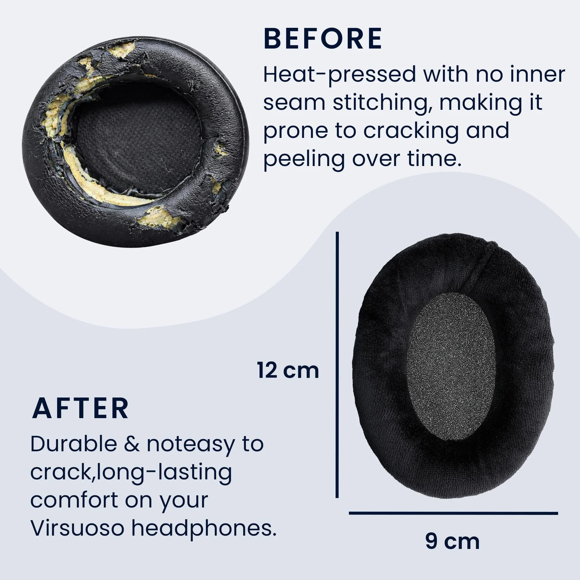 kwmobile welurowe nauszniki do Sennheiser HD 559/569/599, czarne