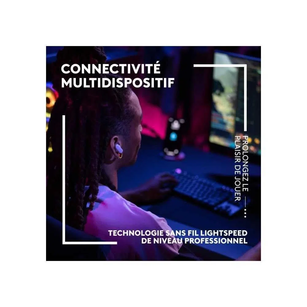 Logitech G FITS True Bezprzewodowe Słuchawki dla Graczy | Kształt, LIGHTSPEED + Bluetooth, 4 Mikrofony Beamforming, PC, Mac, PS5, PS4, Komórka, Nintendo Switch - Biały